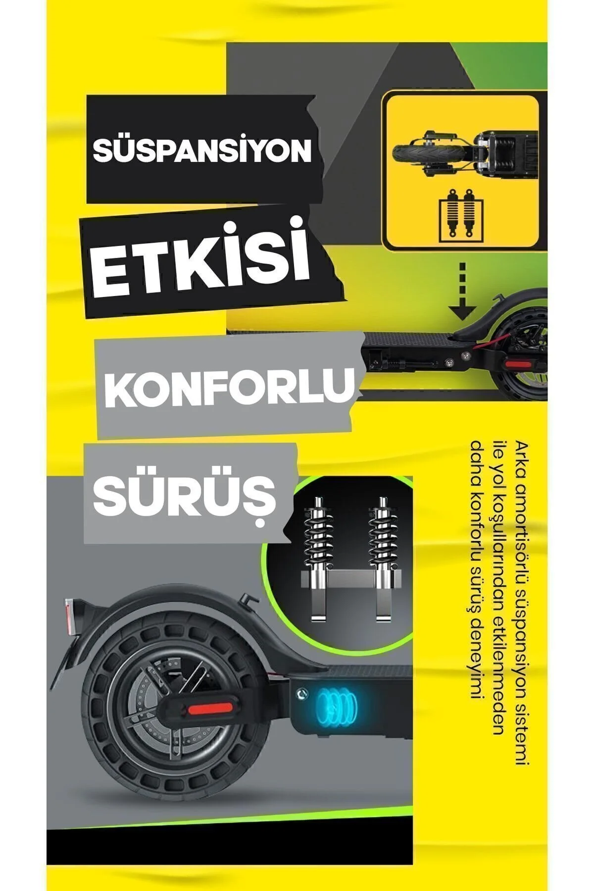 اسکوتر برقی تایر تاشو با کمک فنر Roadsmart