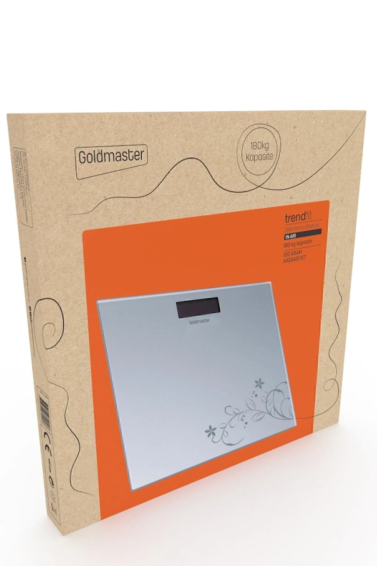 ترازو TRENDFIT DIGITAL LCD صفحه نمایش دما شیشه ای 180 کیلوگرم ظرفیت نبرد حمام وزن GoldMaster