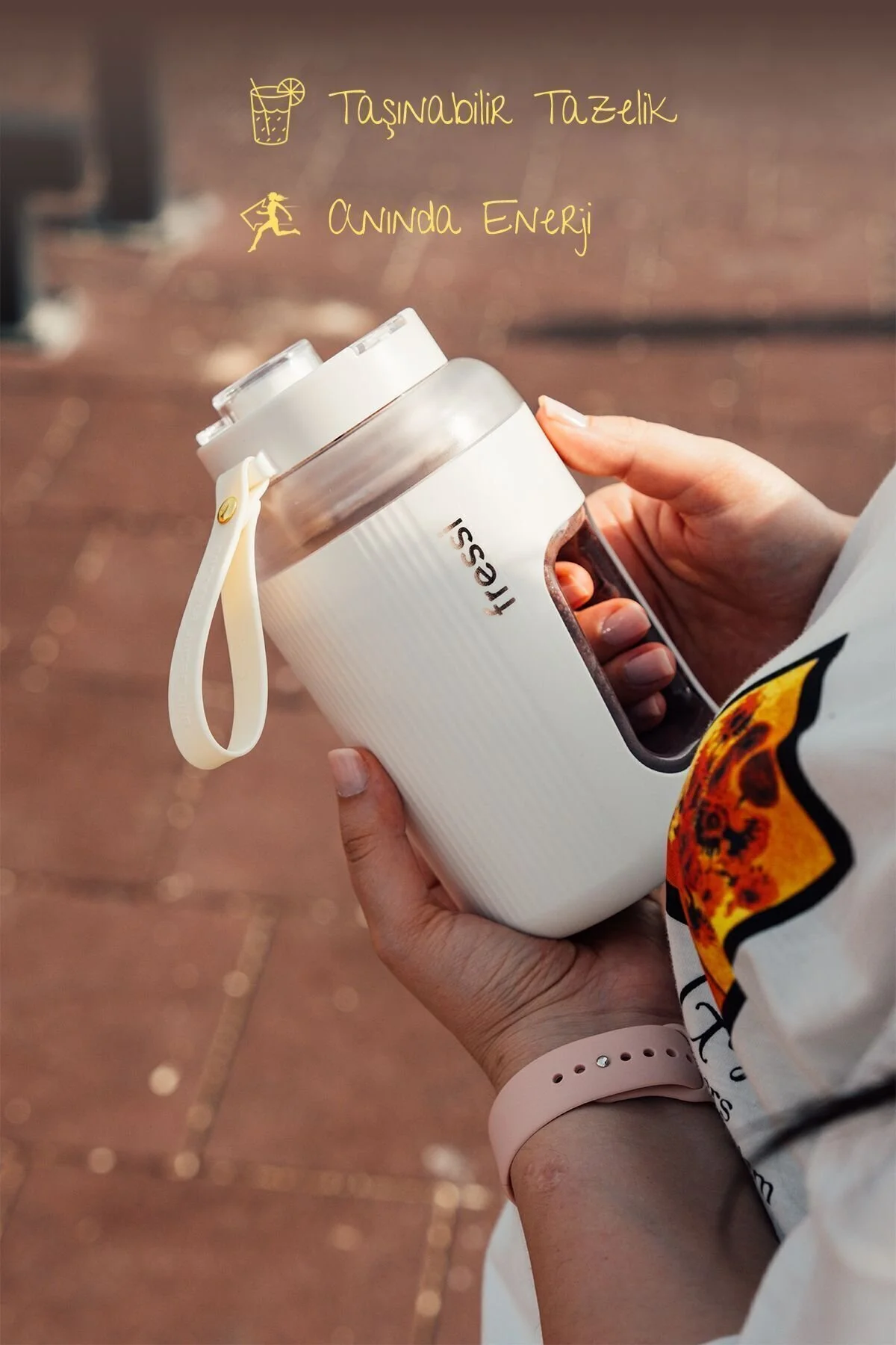مخلوط کن شخصی اسموتی قابل حمل کرم SMOTHIE BLENDIR 80W 600ML FR BL07 Fressi