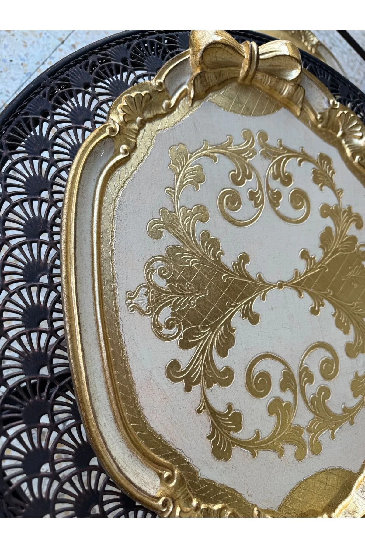 سینی ESTERHOMEDECOR درخت گل رز اصلی اندازه بزرگ 10 شخص 42 52 سانتی متر LM