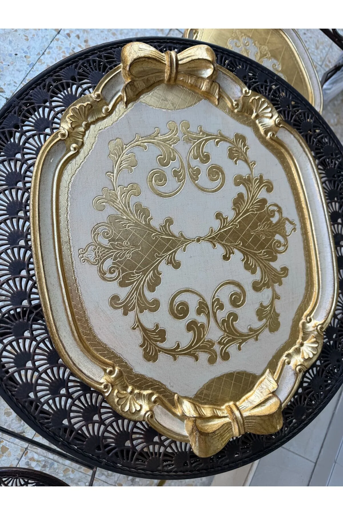 سینی ESTERHOMEDECOR درخت گل رز اصلی اندازه بزرگ 10 شخص 42 52 سانتی متر LM