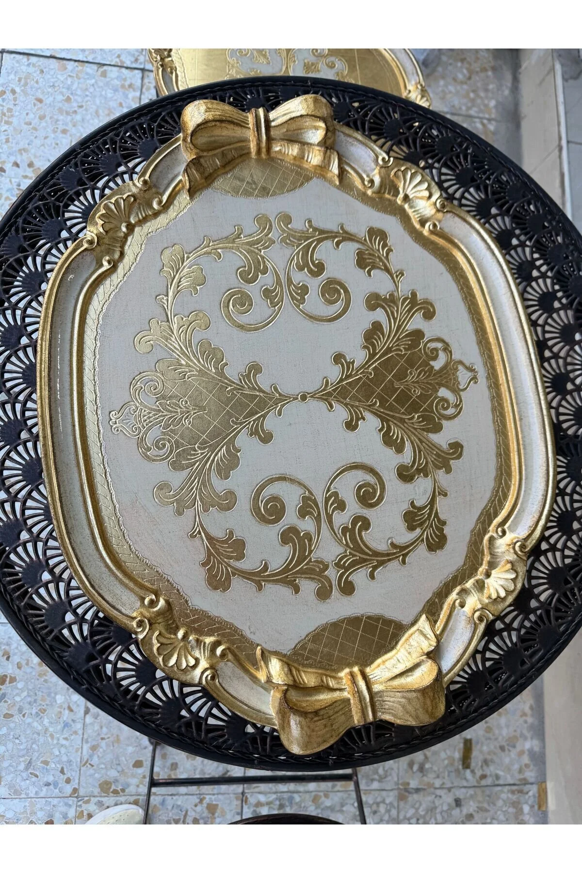 سینی ESTERHOMEDECOR درخت گل رز اصلی اندازه بزرگ 10 شخص 42 52 سانتی متر LM