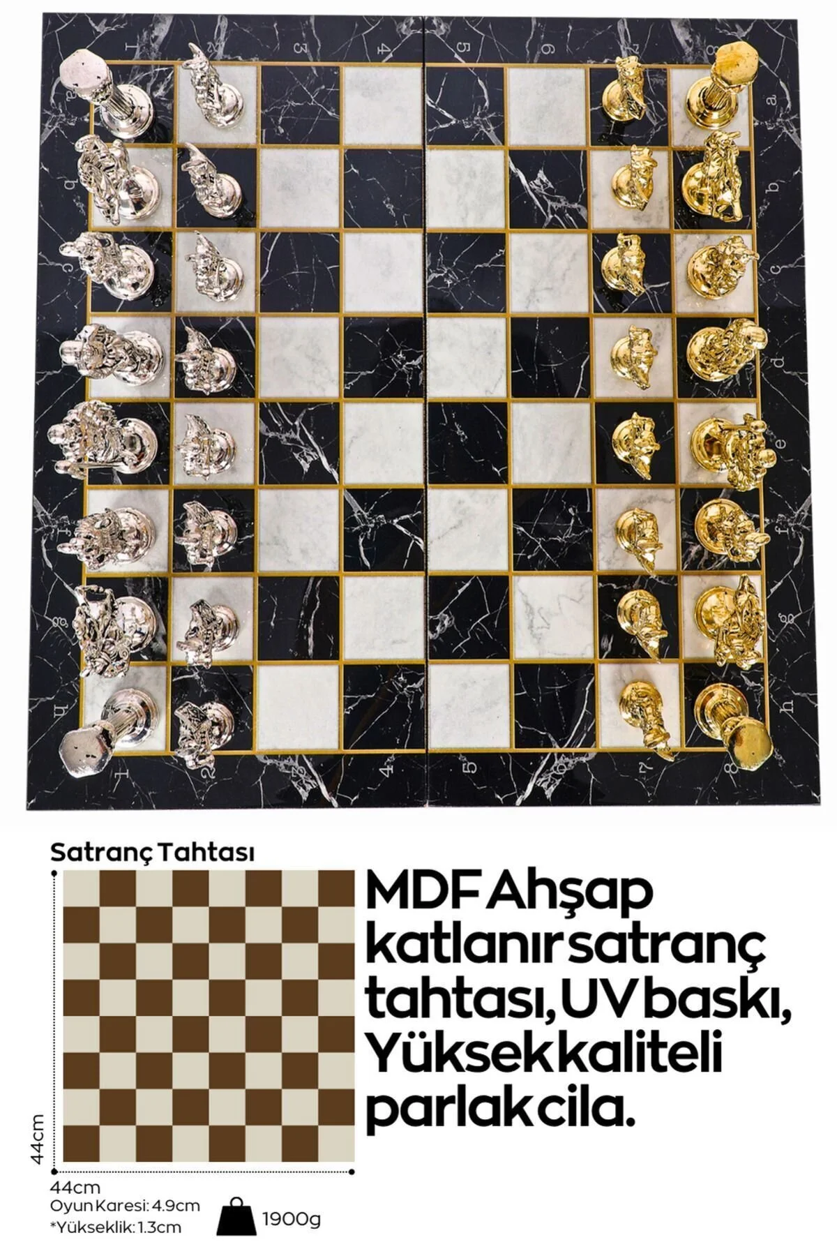 شطرنج مجموعه فلزی بزرگ | 44 سانتی متر الگوی سنگ مرمر امپراتوری رومی شکل سزار Cooper Chess