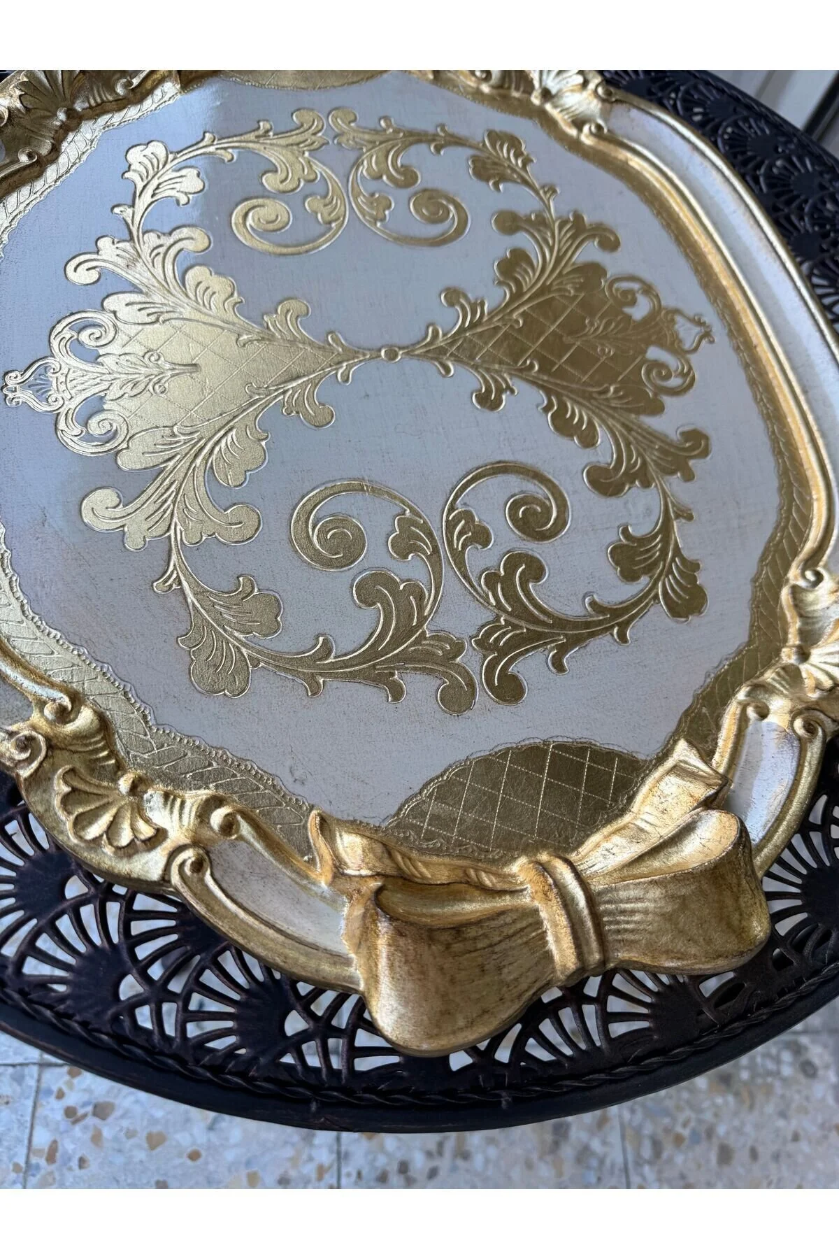 سینی ESTERHOMEDECOR درخت گل رز اصلی اندازه بزرگ 10 شخص 42 52 سانتی متر LM