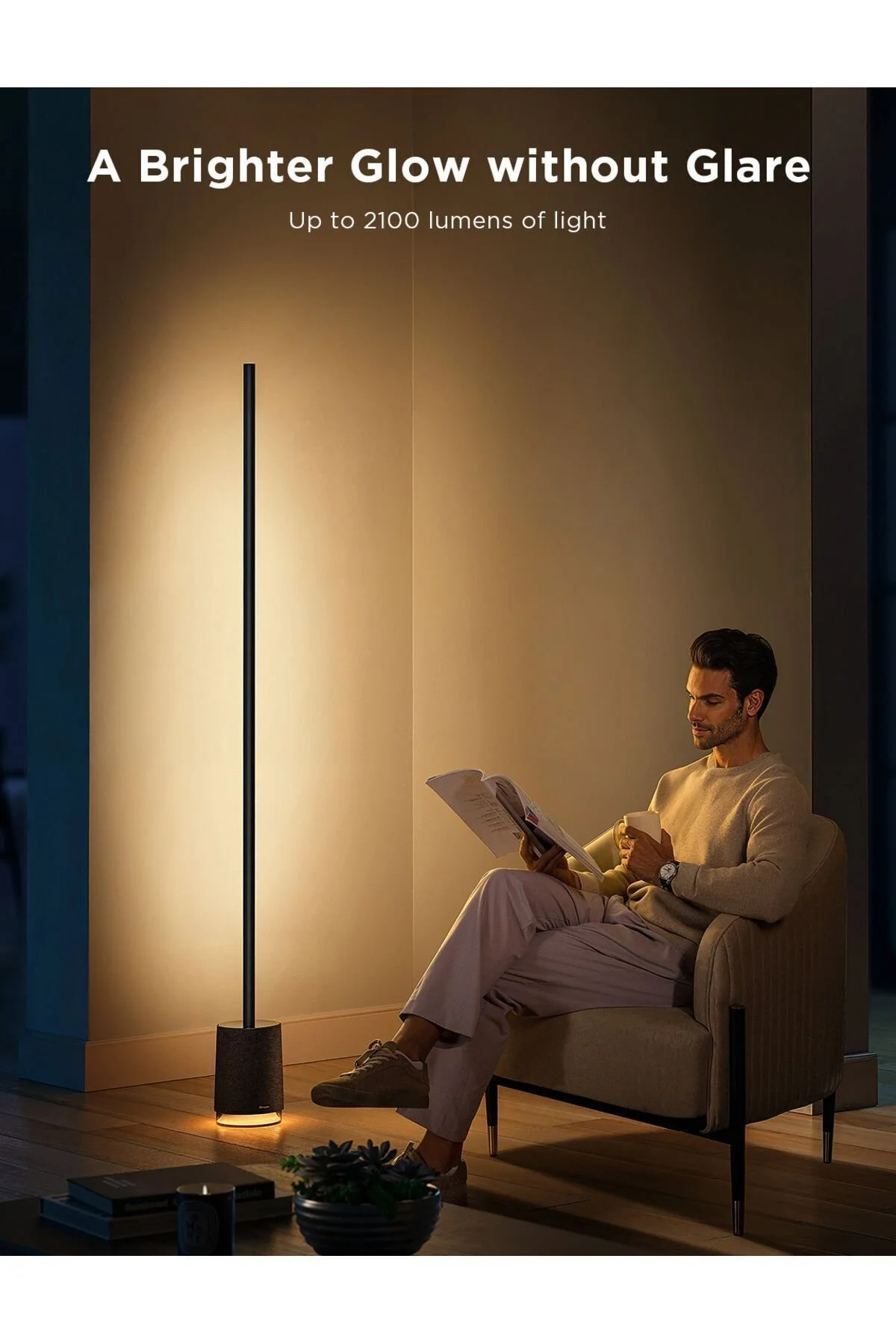 روشنایی هوشمند LYRA PRO RGBICWW CORNER LAMP H6079312 بلندگو CT 2100 LUMEN ALEXA GOOGLE ASS. پشتیبانی شده از سیاه Govee