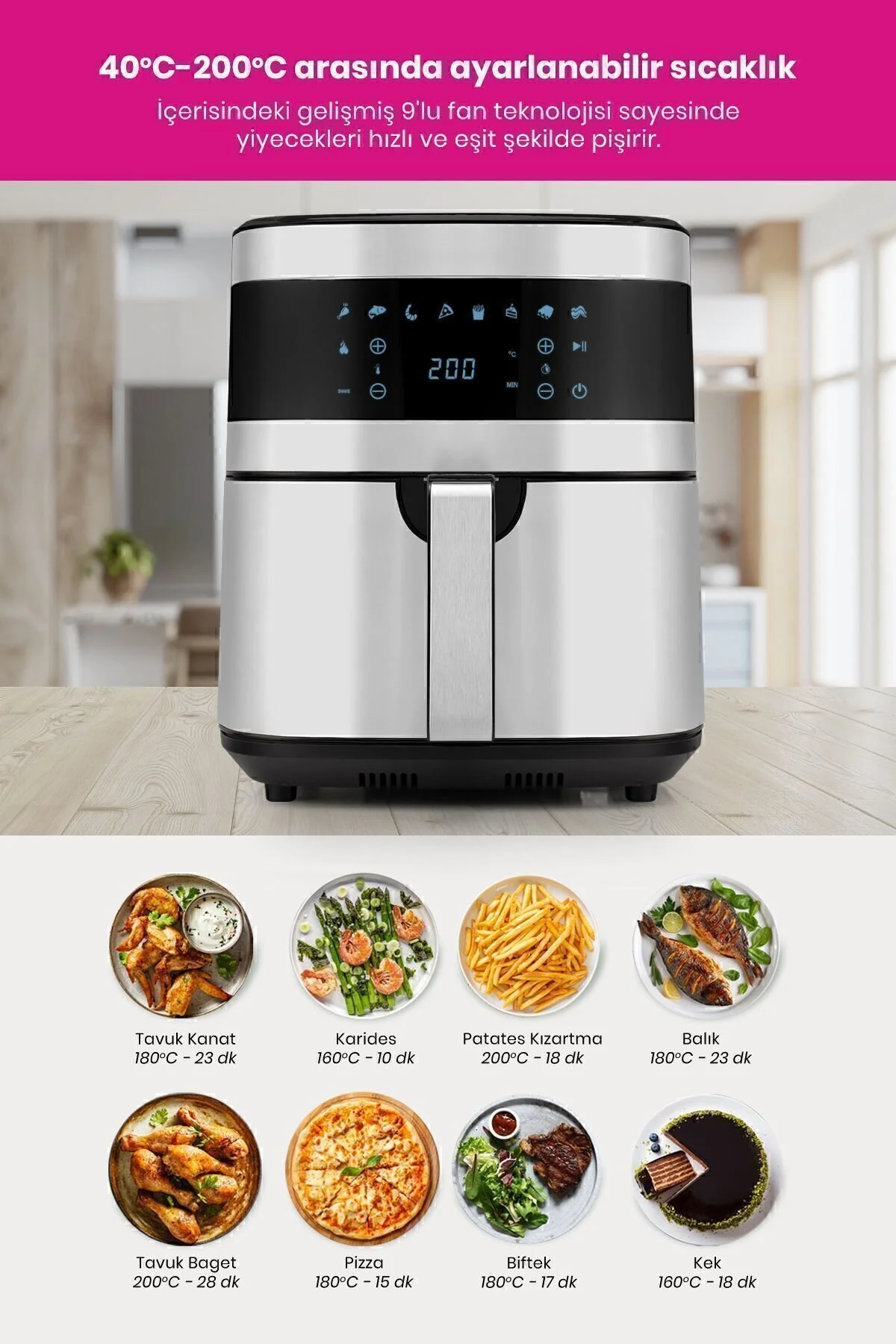 سرخ کن ست دو عددی 7 لیتری INOX XXL AIRFRYER HOT قهوه ساز ترکی با قابلمه استیل اورجینال GoldMaster
