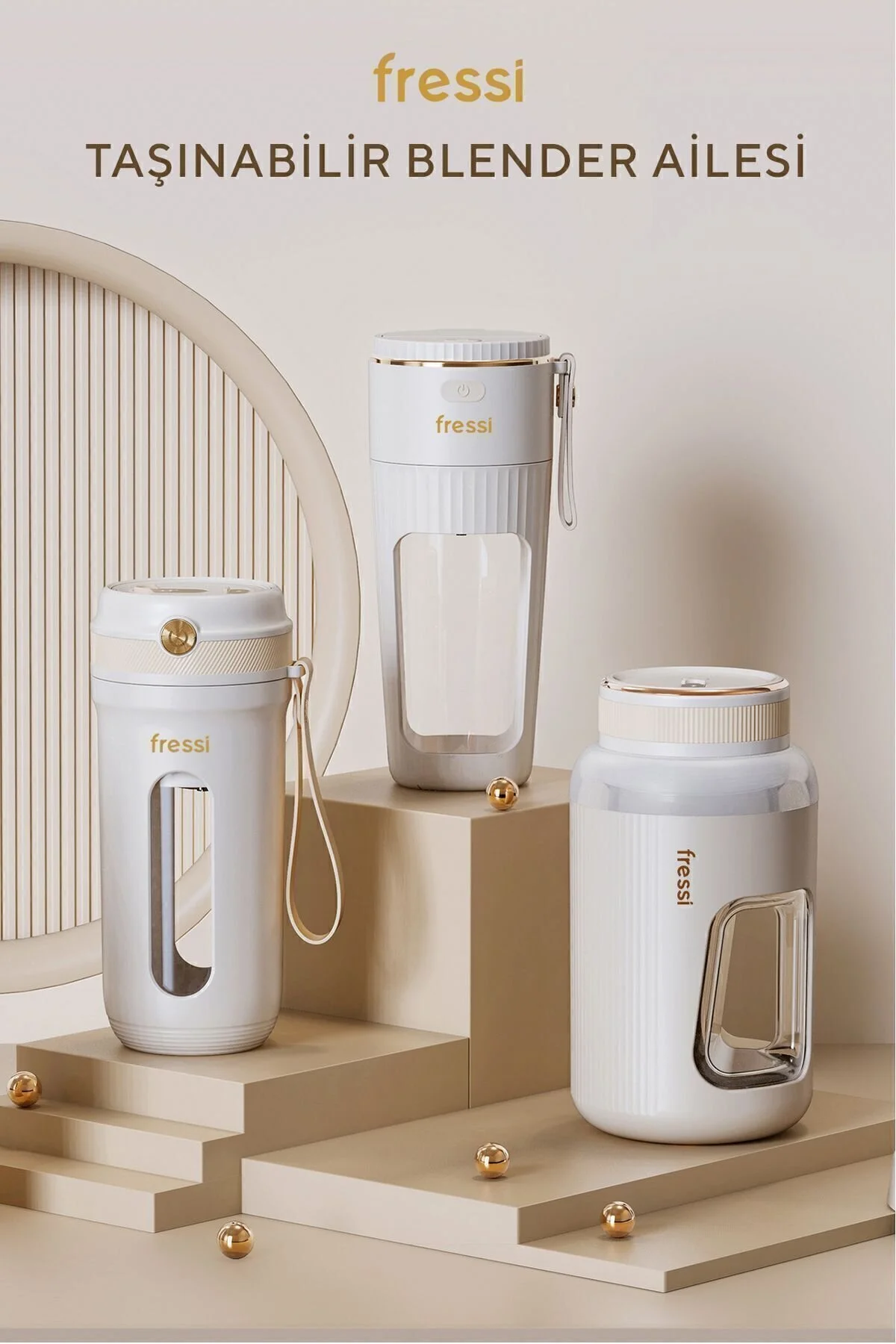 مخلوط کن شخصی اسموتی قابل حمل کرم SMOTHIE BLENDIR 80W 600ML FR BL07 Fressi