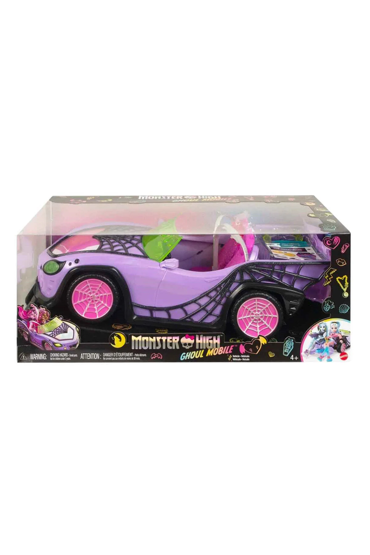 اسباب بازی های فیگور شخصیت GHOUL MOBILE STOWY CAR HHK63 MONSTER HIGH