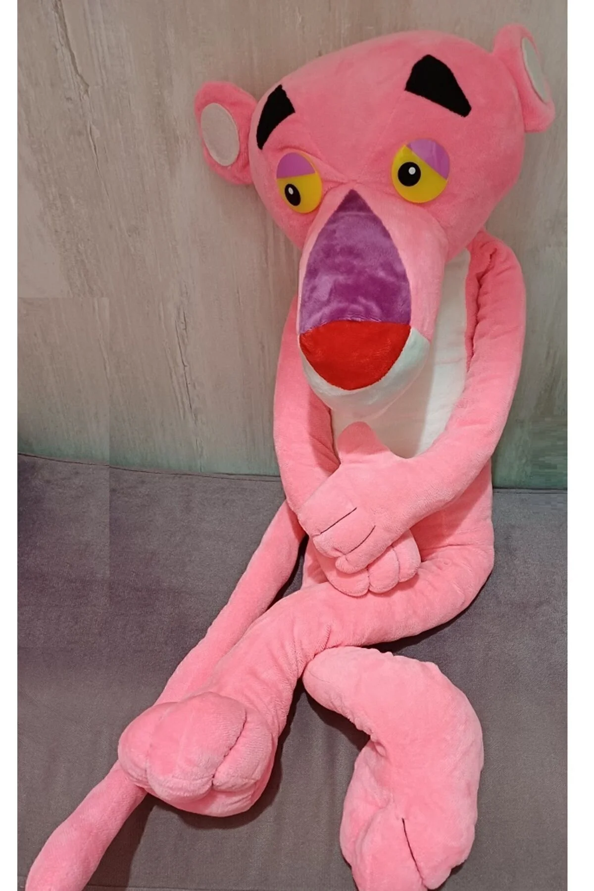 اسباب بازی های پشمی پلنگ صورتی 100 سانتی متری مخملی 1 سطح فوق العاده Pink Pather