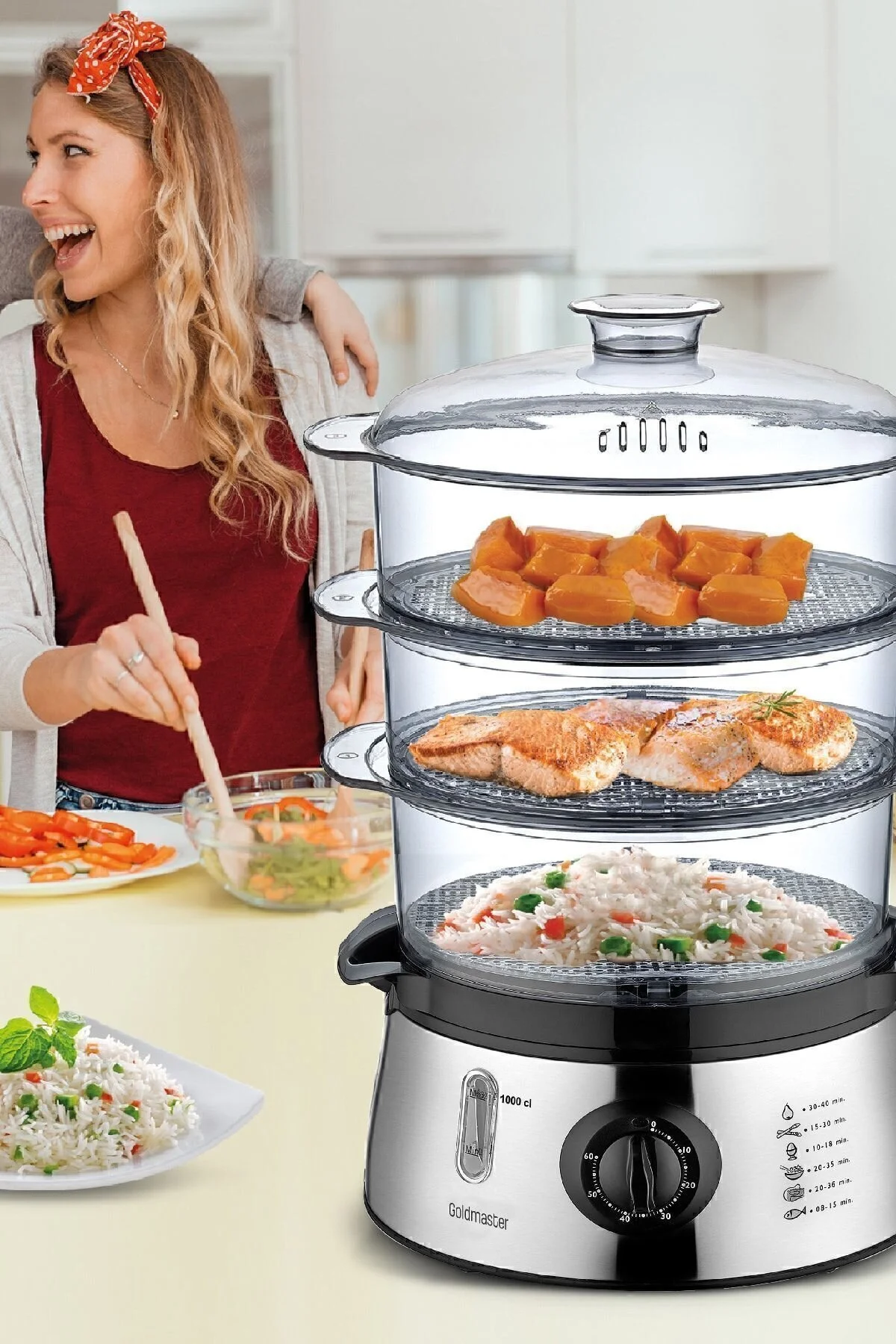پلوپز چندکاره بخارپز 60 دقیقه ای بایوفیت GM7268 اورجینال GoldMaster