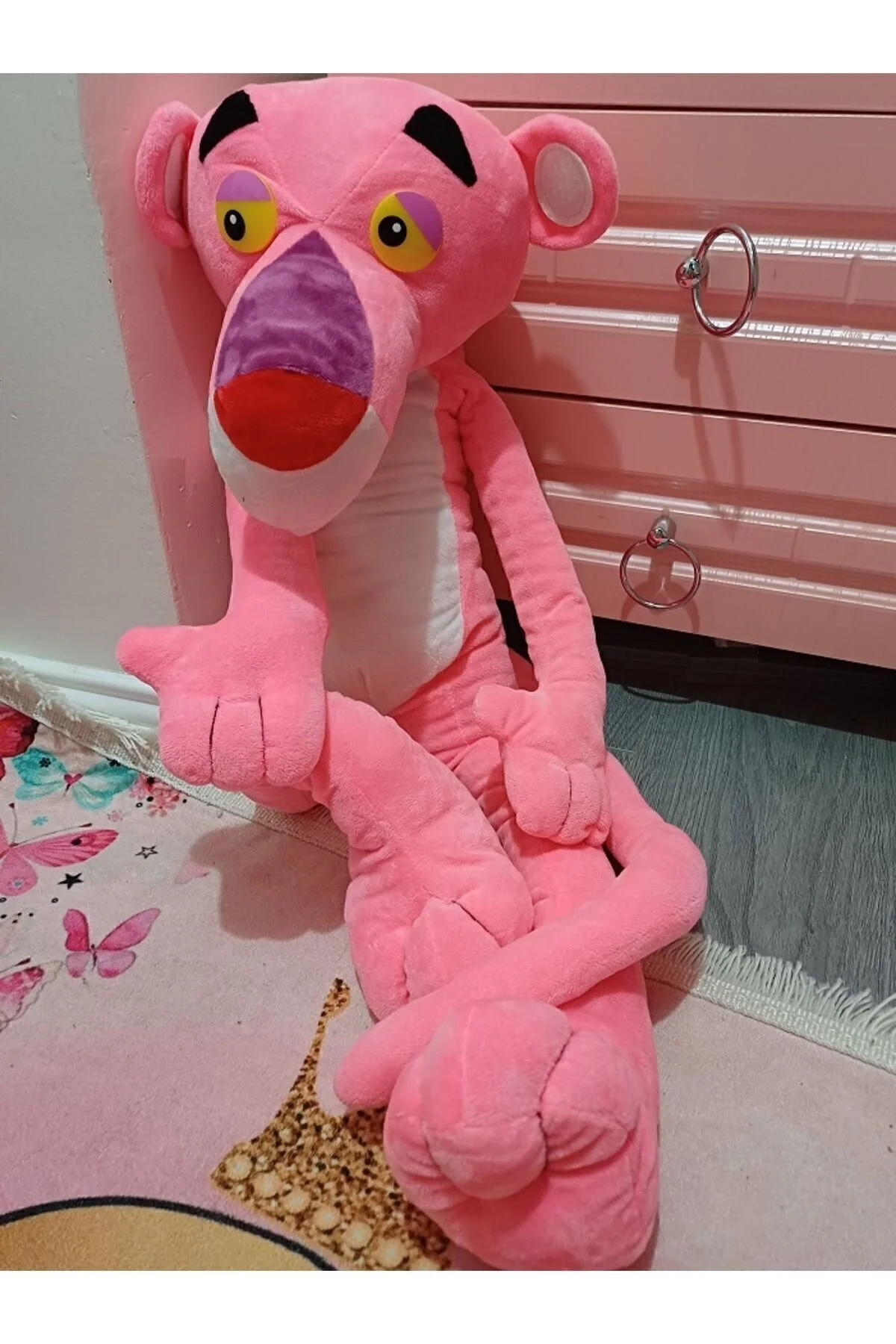 اسباب بازی های پشمی پلنگ صورتی 100 سانتی متری مخملی 1 سطح فوق العاده Pink Pather