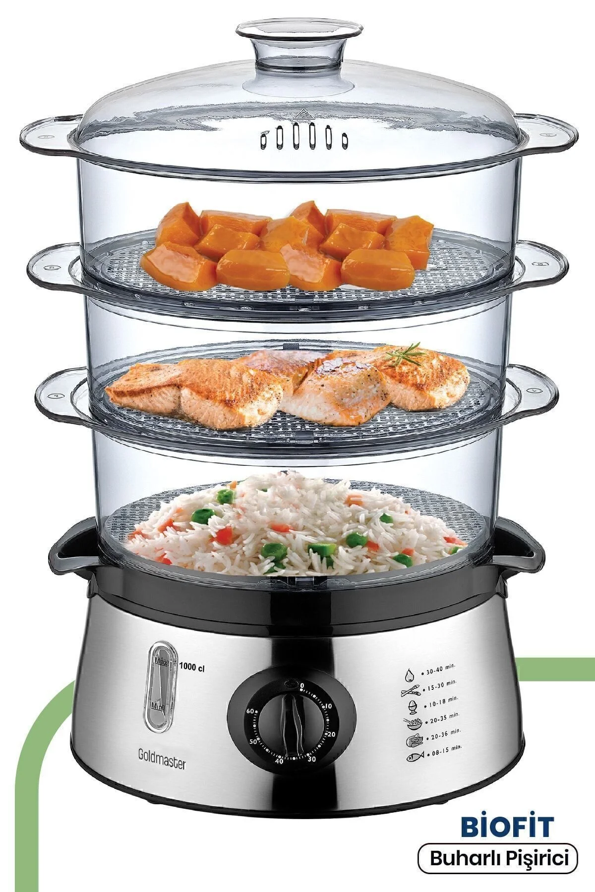 پلوپز چندکاره بخارپز 60 دقیقه ای بایوفیت GM7268 اورجینال GoldMaster