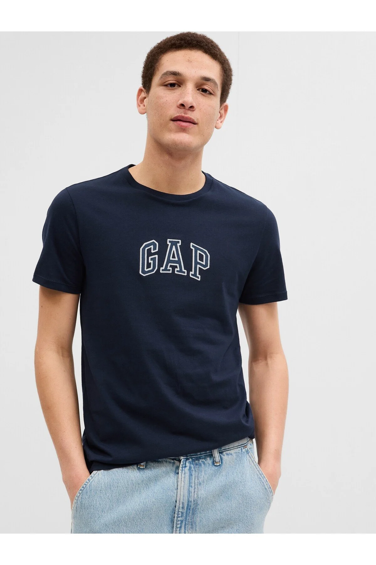 تی شرت آرم شکاف آبی دریایی مردان GAP