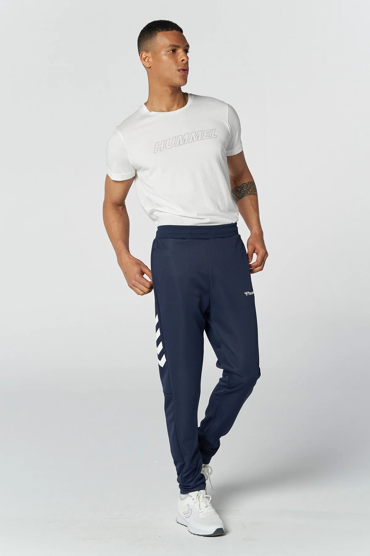 شلوار گرمکن ورزشی آبی مردانه Tracksuit Six Falconzo هومل اورجینال hummel