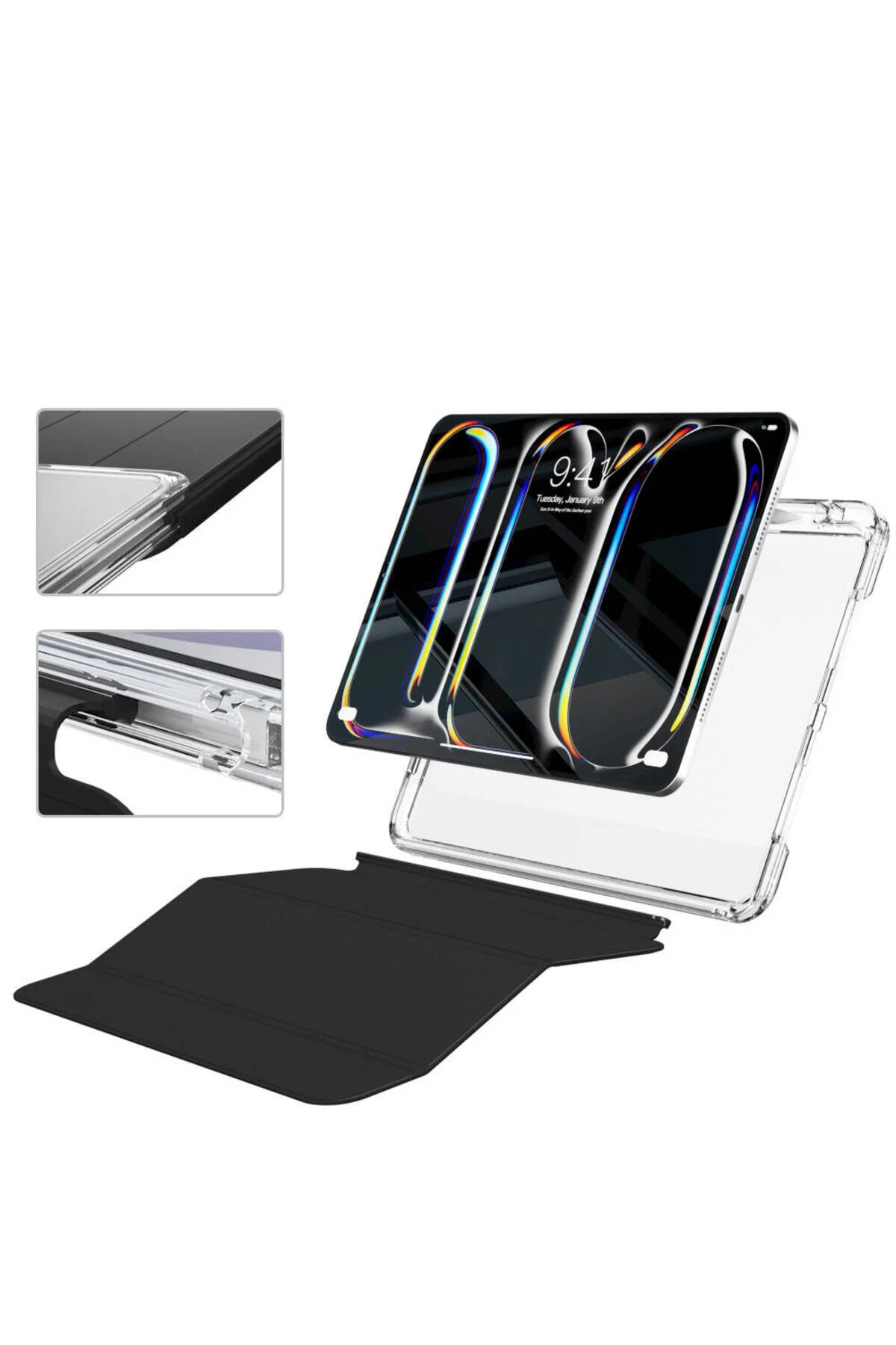 کاور تبلت کیف کشویی IPAD PRO 11 CASE ZORE با کیسه هوای جداشدنی مغناطیسی سبز تیره Alan Tech