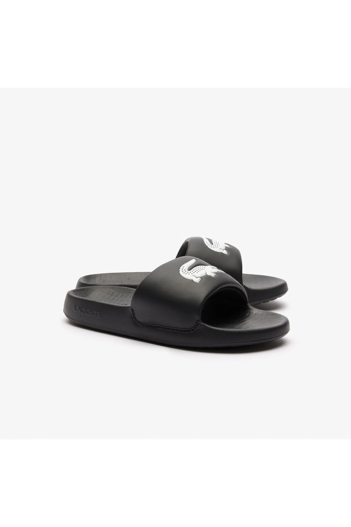دمپایی دخترانه پسرانه یونیسکس Croco 10 سیاه لاکوست Lacoste