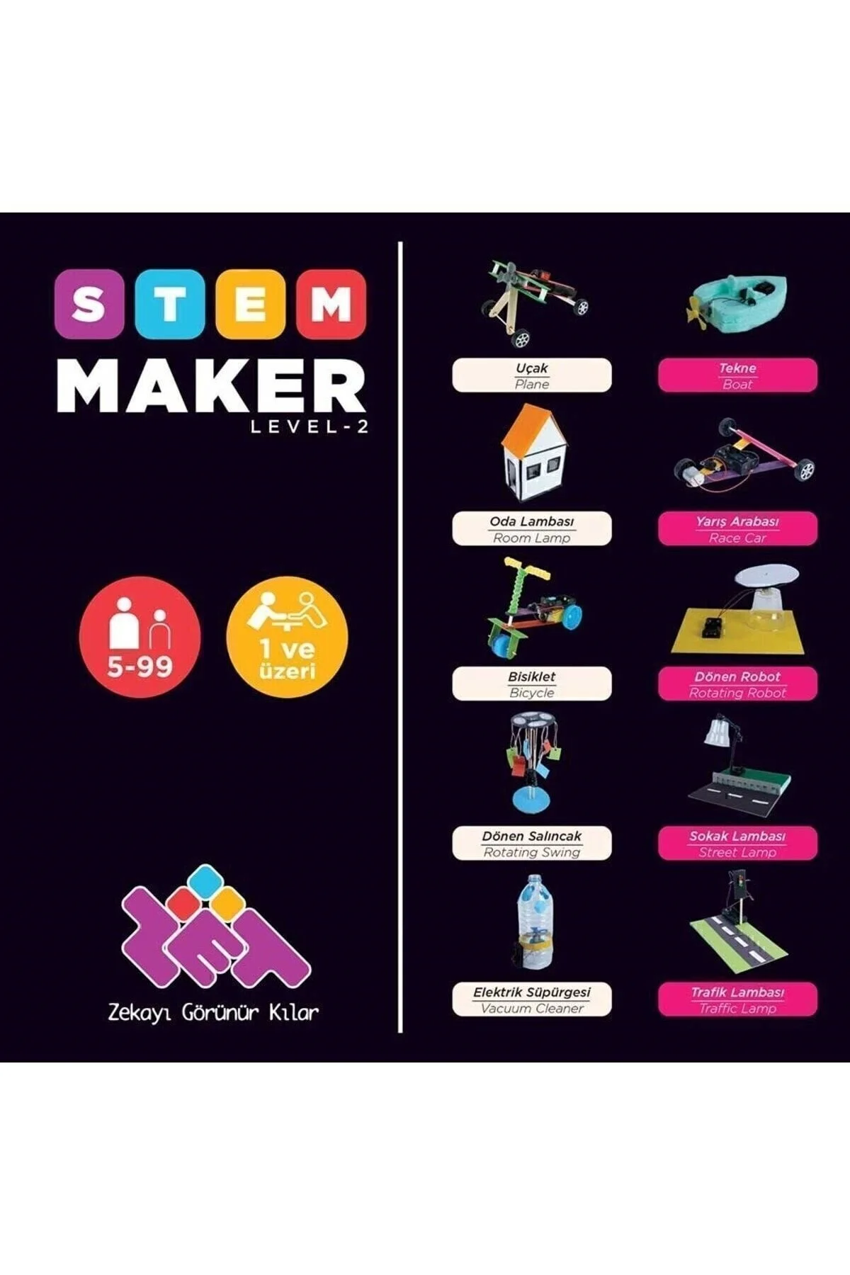 ست علمی اسباب بازی Seam Maker Electronic Set سطح 2 5+ سن 1+ بازیکنان فقط مواد الکترونیکی Zet Zeka