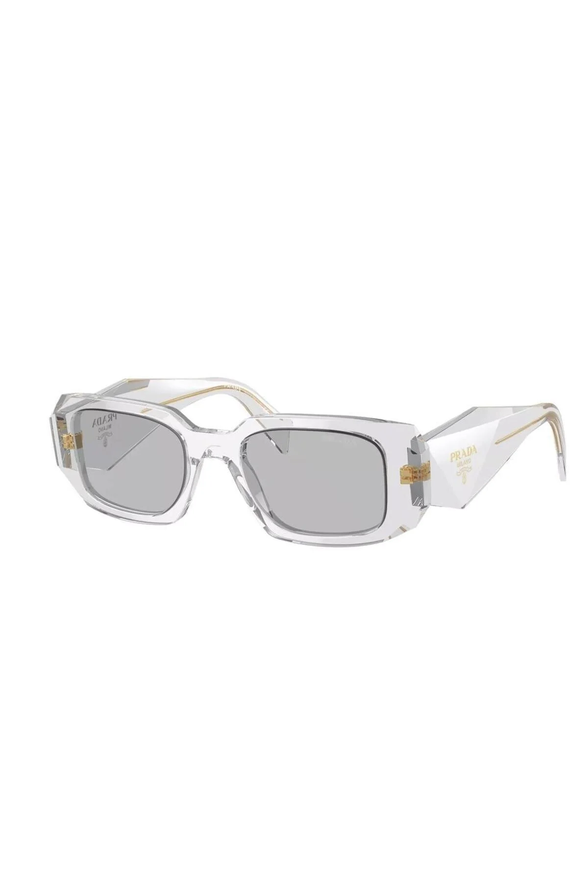 عینک زنانه آفتابی پرادا (Prada) مدل 17WS 12R30B 49 با طراحی فریم هندسی خاکستری Prada