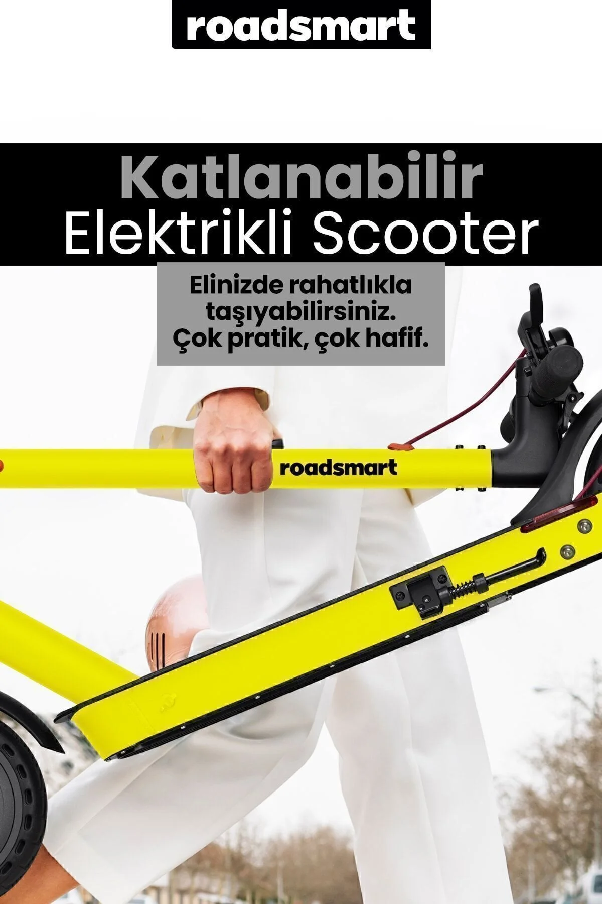اسکوتر برقی تایر تاشو با کمک فنر Roadsmart