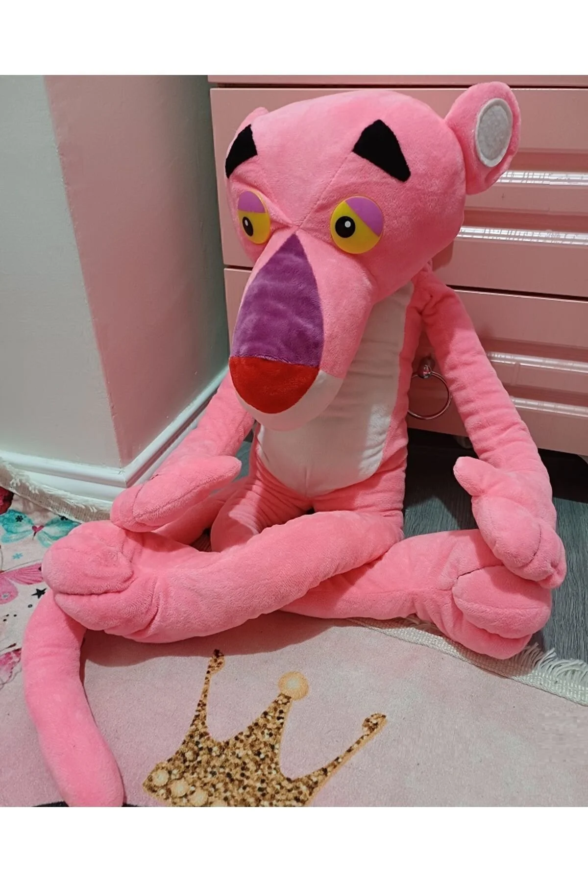 اسباب بازی های پشمی پلنگ صورتی 100 سانتی متری مخملی 1 سطح فوق العاده Pink Pather