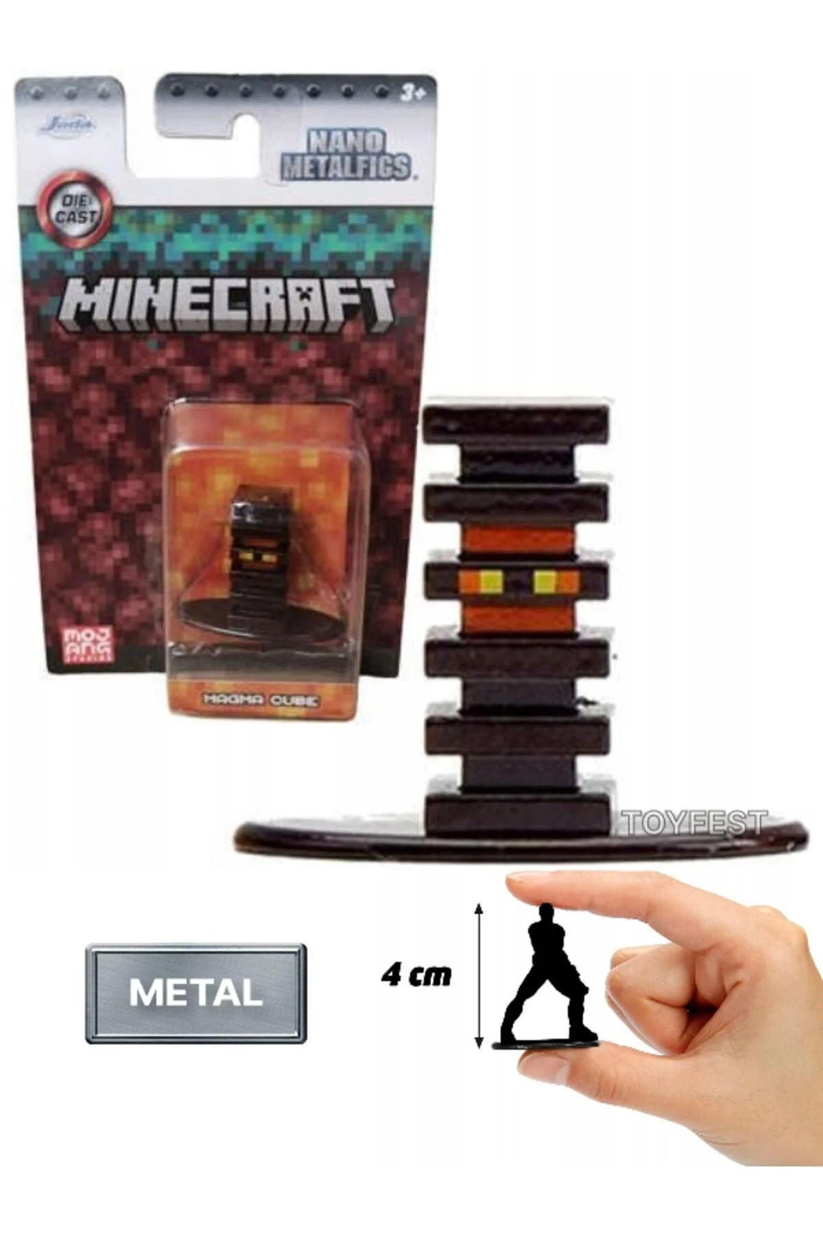 فیگور JADA NANO METALFICS METAL CASTING DIE بازیگران مینی شکل مکعب ماگما 4 سانتی متر TOYFEST