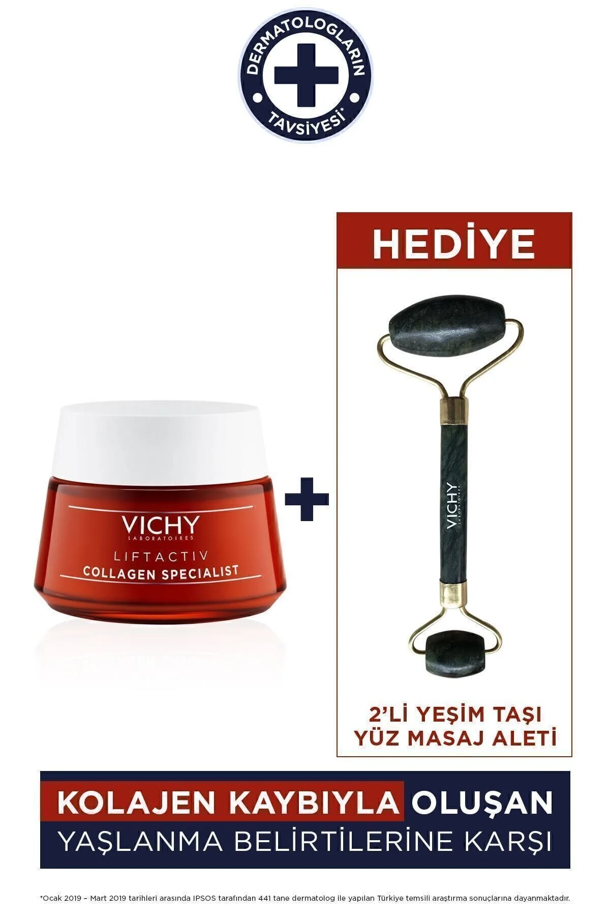 ست مراقبت پوست LIFTACTIV COLLAGEN متخصص 50 میل JADE STONE ROLLER ویشی Vichy