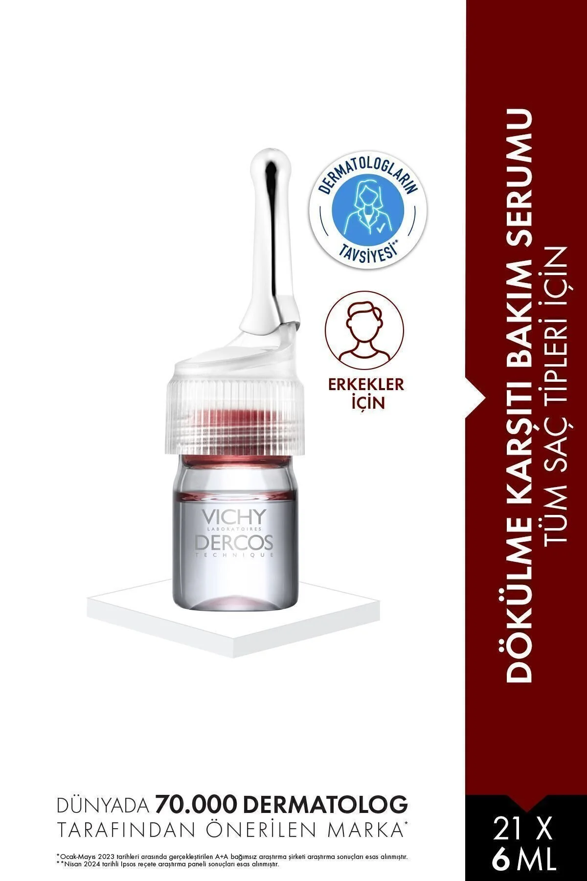 سرم و روغن مو DERCOS AMINEXIL بالینی 5 مردانه 21X6 میل در برابر ریزش ویشی Vichy