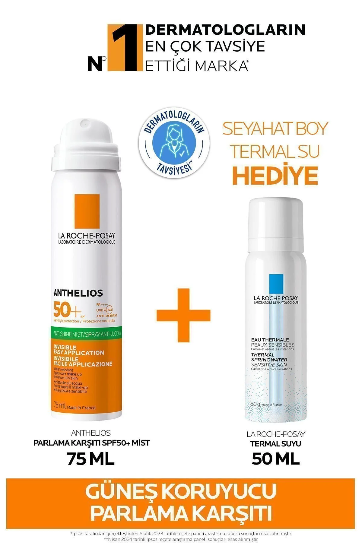 ست مراقبت پوست مجموعه از ضد آفتاب: ANTHELIOS ANTI FLASHING SPF50+SUNMILL MIST 75ML & THERMAL WATER 50ML La Roche Posay