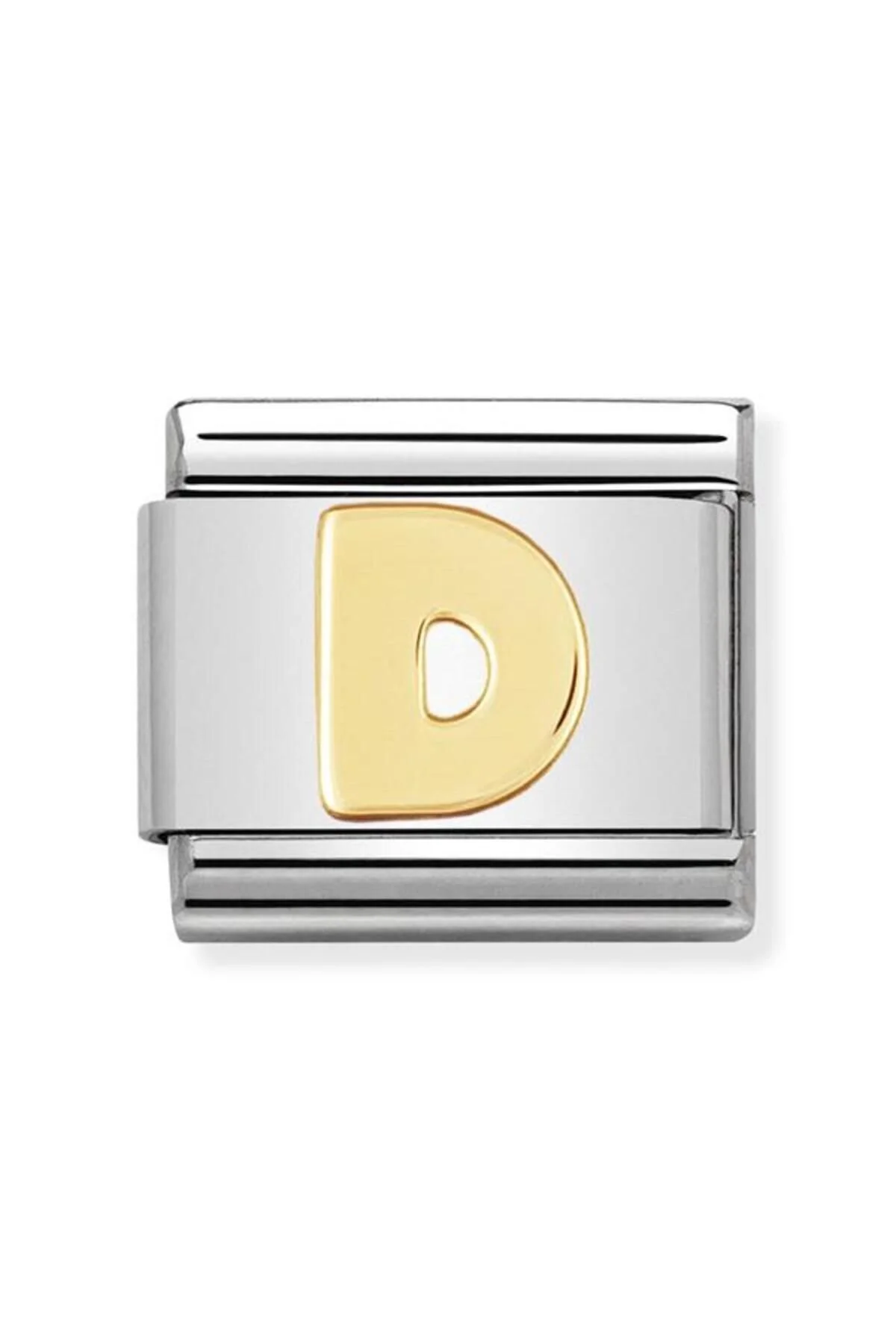 چارم پیوند تزئینی کلاسیک قابل ترکیب حروف حرف D 04 طلای 18 عیار NOMİNATİON
