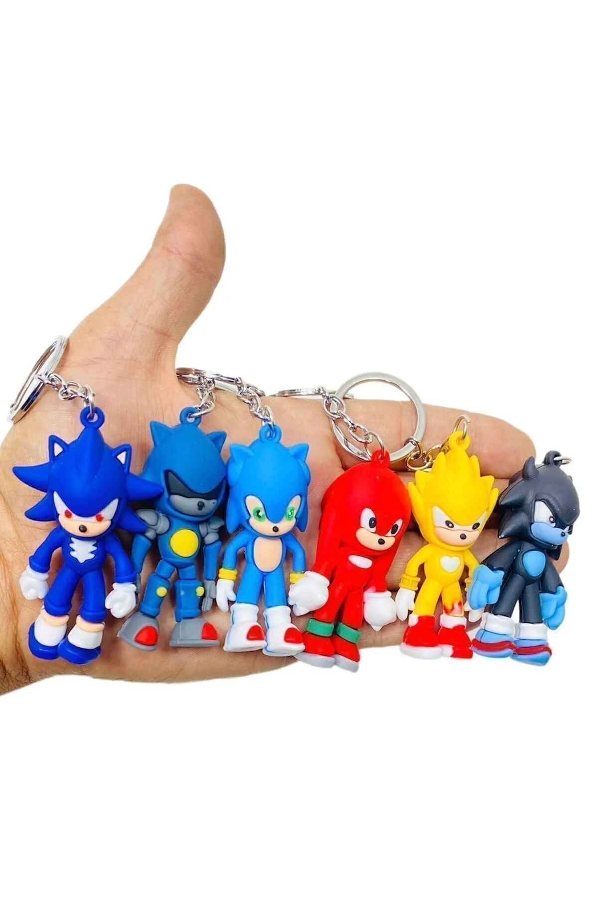 جلیقه کلید جاکلیدی سیلیکونی شخصیت سونیک و دوستان 6 تکه Super Sonic