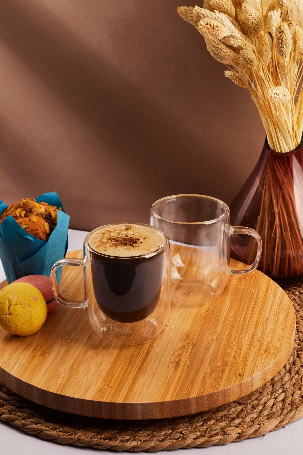 لیوان شیشه ای دو جداره 225 میلی لیتری پروتی Perotti
