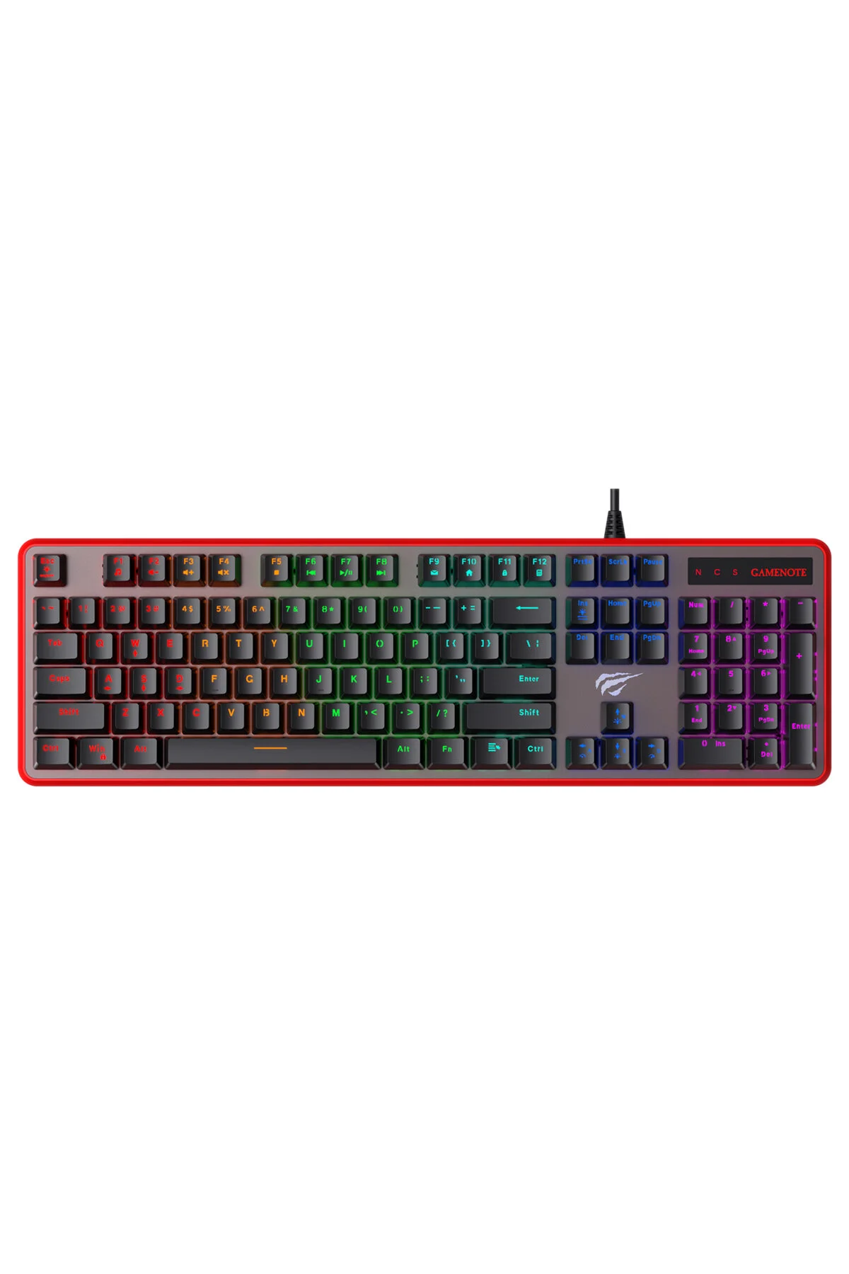 کیبورد مخصوص بازی GAMENOTE KB870L BLACK RGB BLUE SWITCH پخش کننده صفحه کلید ترکی Havit