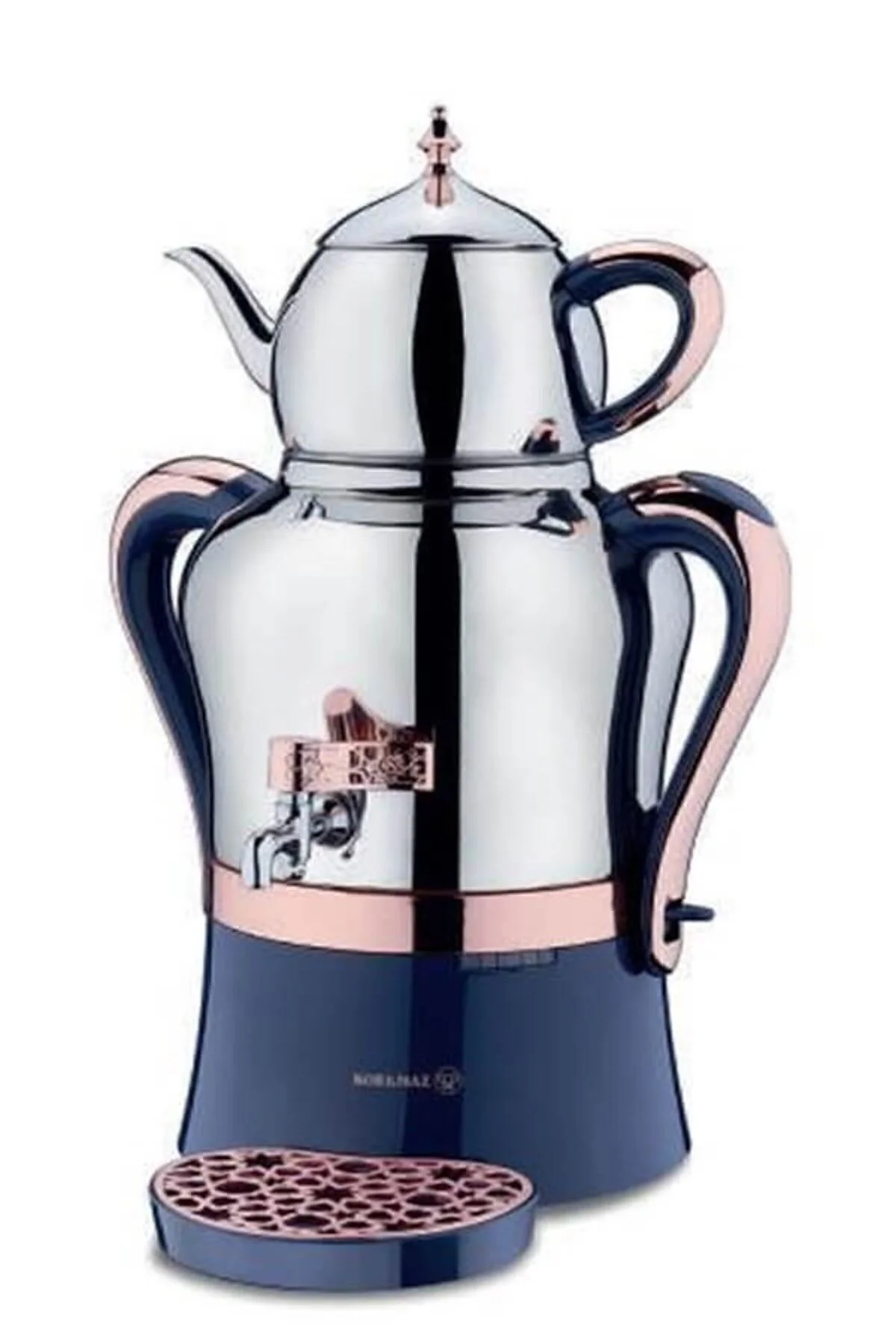 چای ساز سلسله AZURA INOX ROSEGOLD SEMAVER A843 01 KORKMAZ