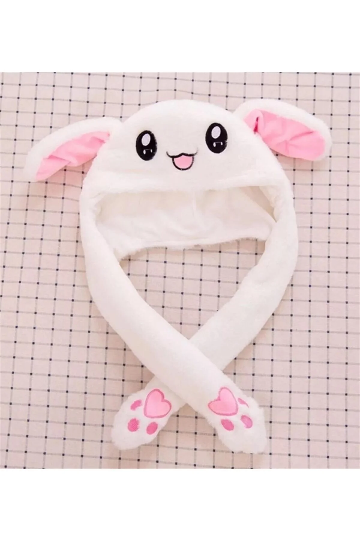 اسباب بازی های پشمی کلاه خرگوش مخملی با گوش متحرک Happy Rabbit