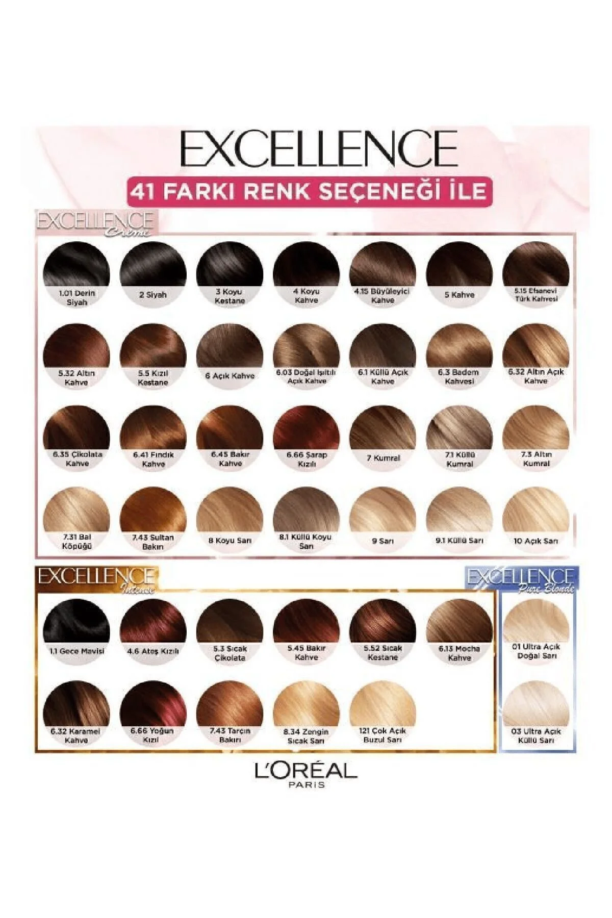 L'Oreal Paris رنگ مو کرم 100% پوشش موهای سفید Excellence رنگ قهوه ای روشن براق کننده طبیعی شماره ۶.۰۳