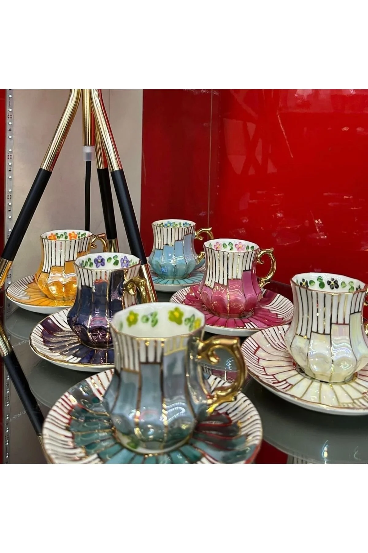 فنجان قهوه مجموعه چینی 6 PERSON ESTERHOMEDECOR Handmade