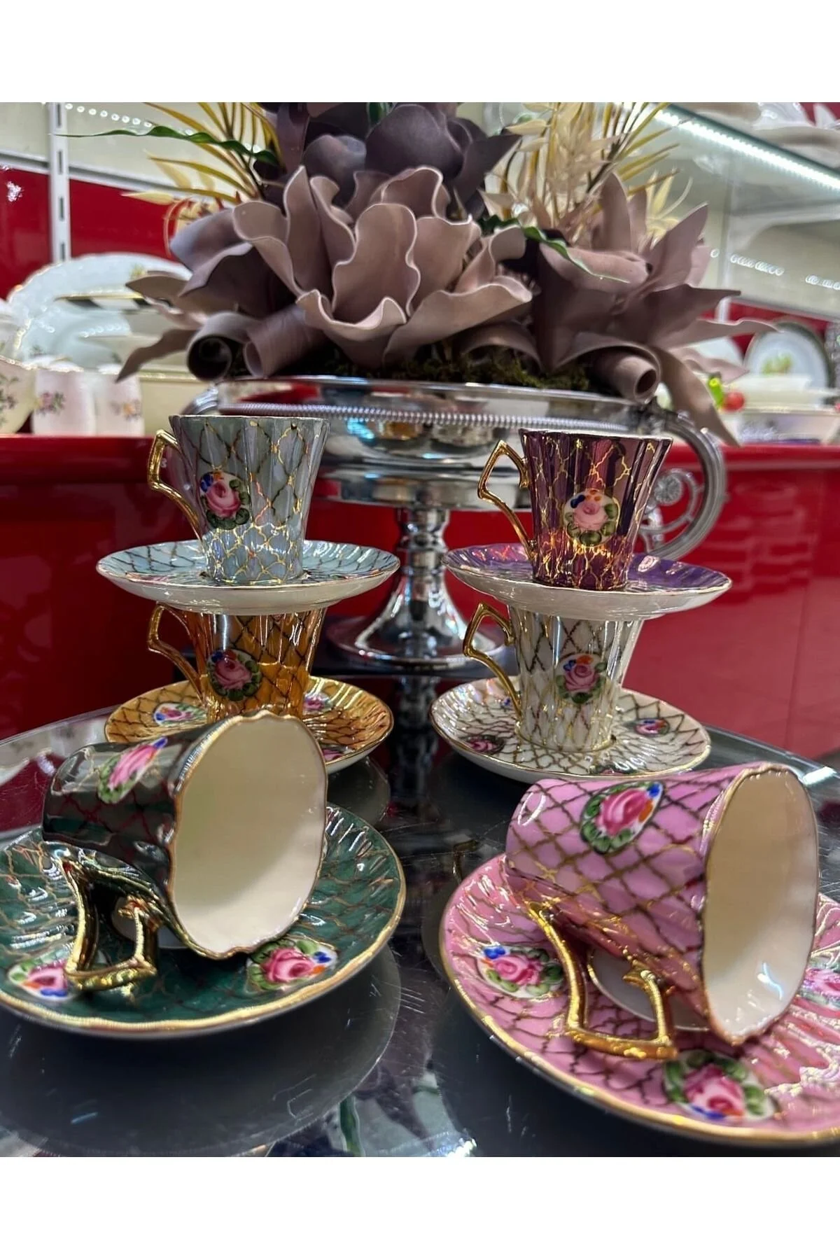 فنجان قهوه مجموعه چینی 6 PERSON ESTERHOMEDECOR Handmade