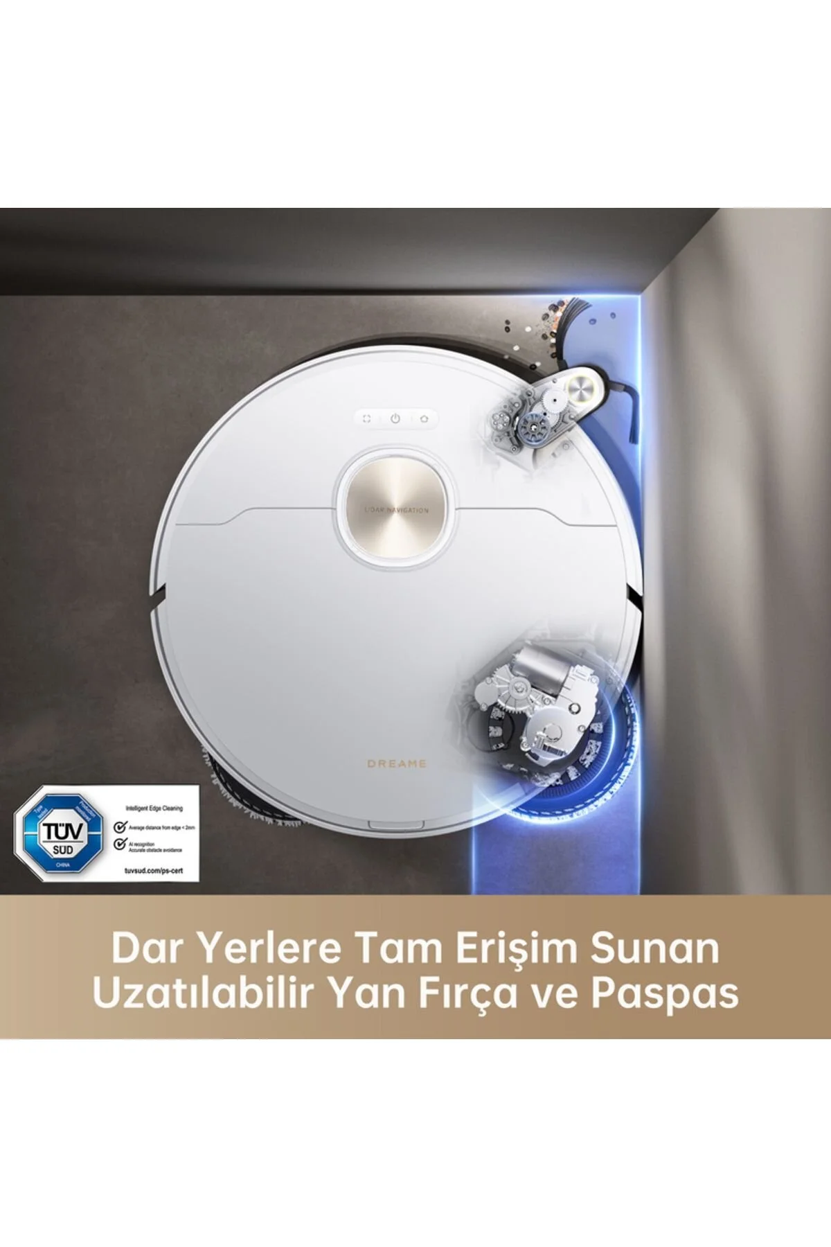 جاروبرقی رباتیک سفید X40 قابل جابجایی و بوت پوتین 12.000 PA مکیدن قدرت Dreame