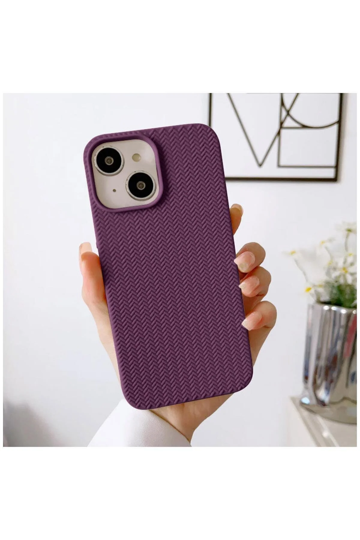کاور و قاب سیلیکونی بافته شده ZEBANA APPLE IPHONE 15 DEEP PURPLE Zebana