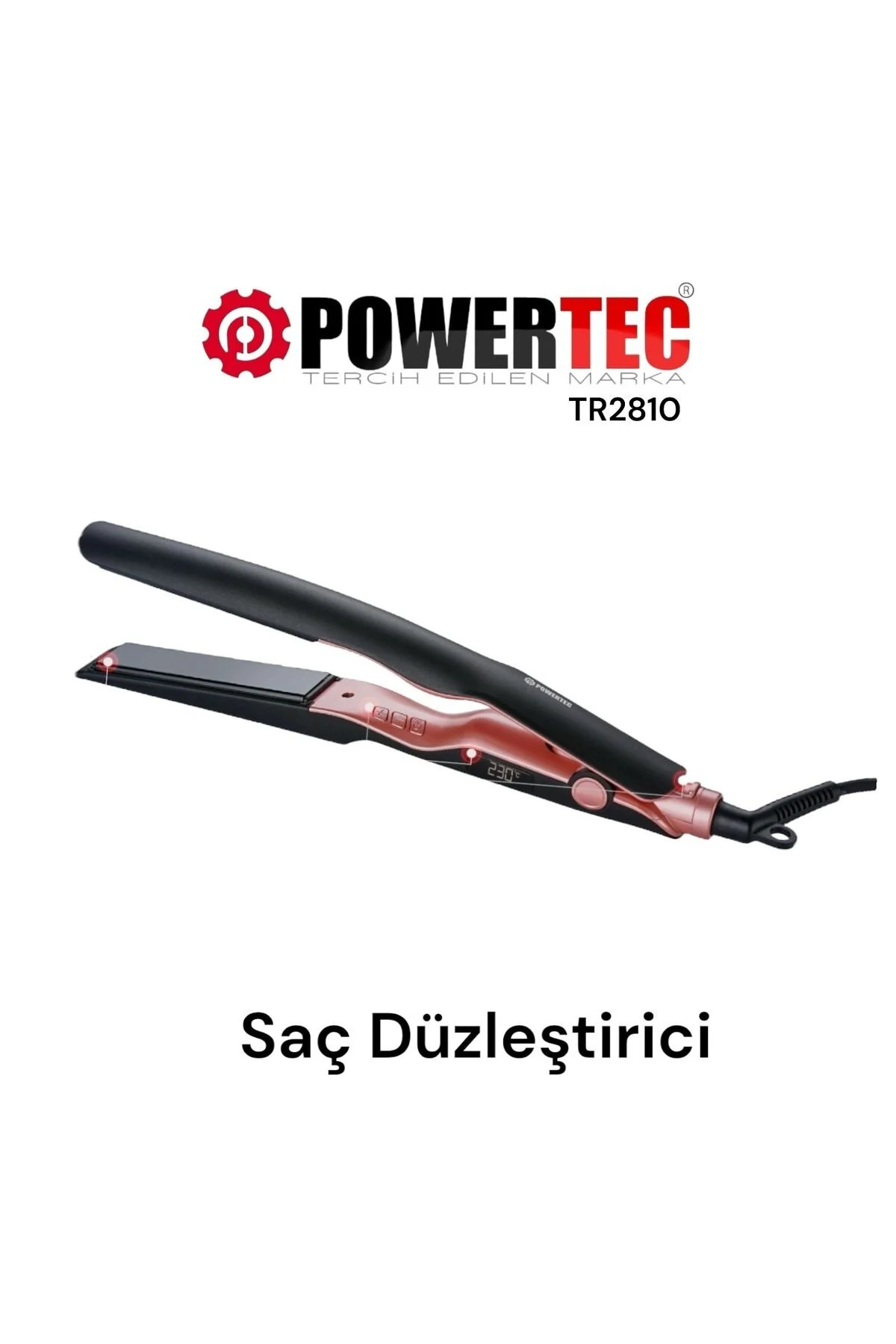 اتو مو سیاه برقی Tr 2810 صاف کننده موهای سرامیکی پاورتچ  Powertec