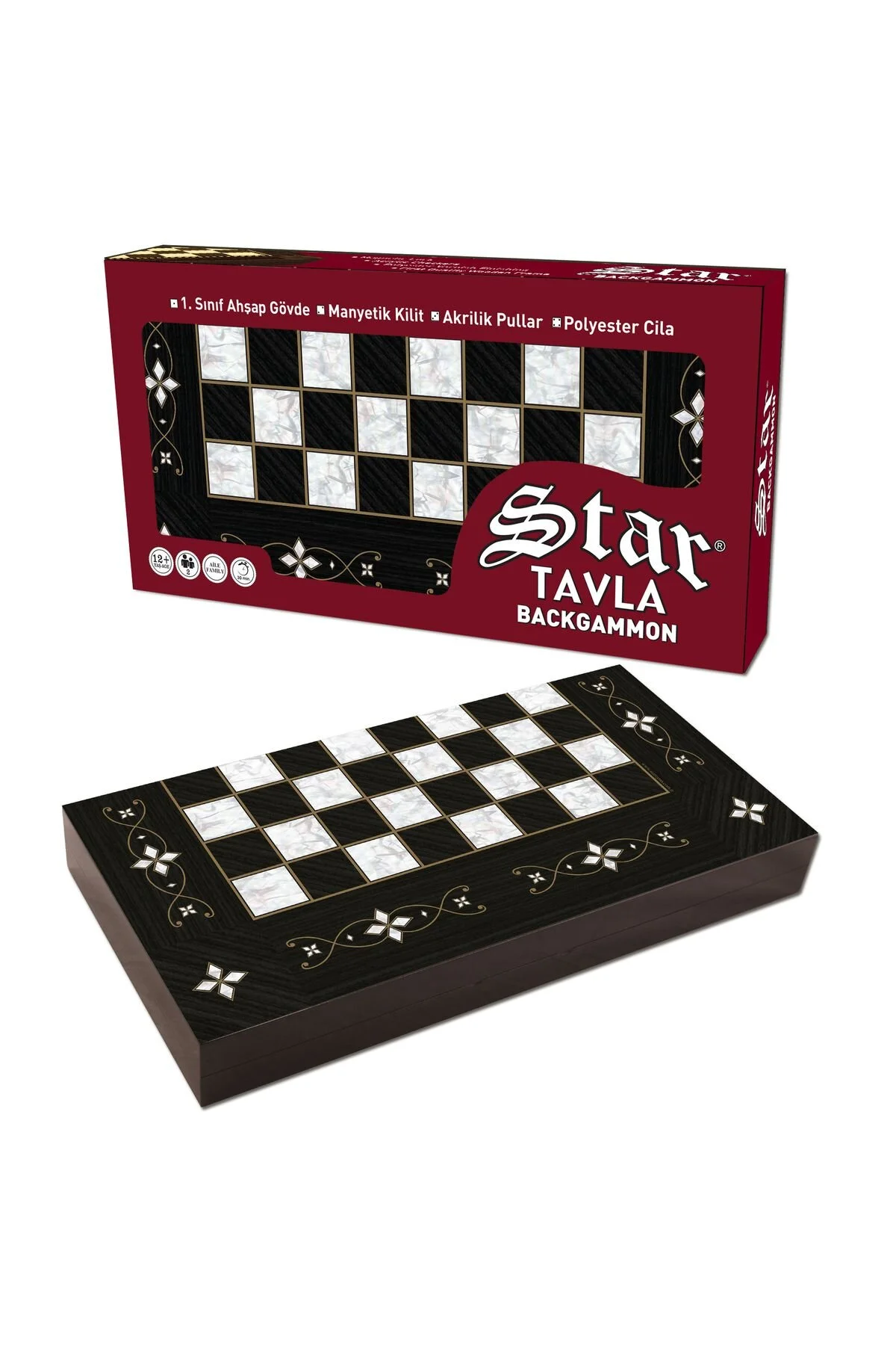 تخته نرد معدن باستانی ستاره BACKGAMMON اندازه بزرگ Alpsan Lotus