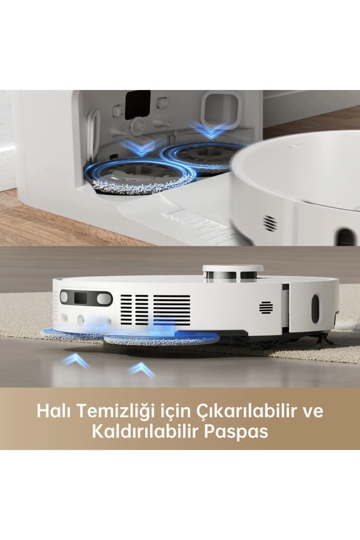 جاروبرقی رباتیک سفید X40 قابل جابجایی و بوت پوتین 12.000 PA مکیدن قدرت Dreame