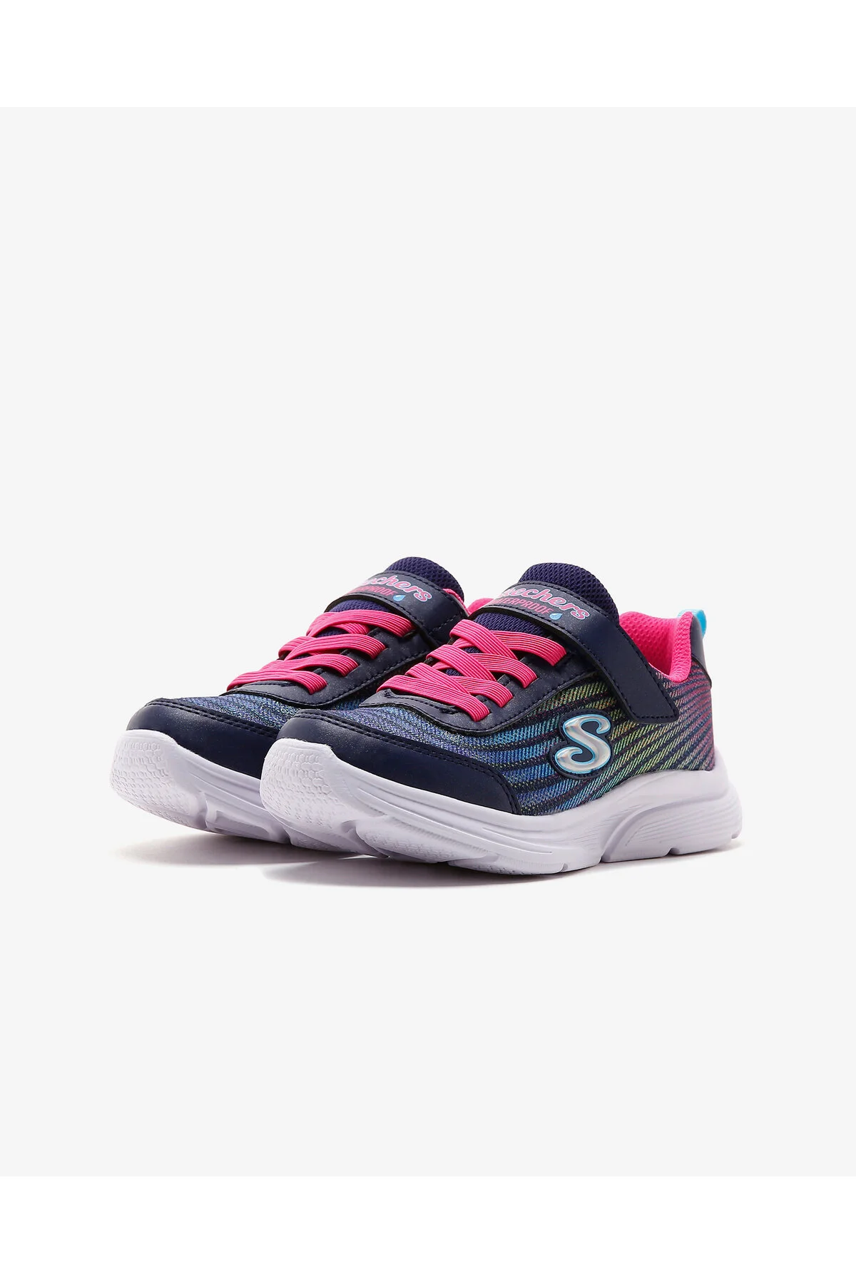 کفش دخترانه بچگانه Lites Wavy Hydro Crush Girl Big Navy Blue Sneakers اسکچرز Skechers