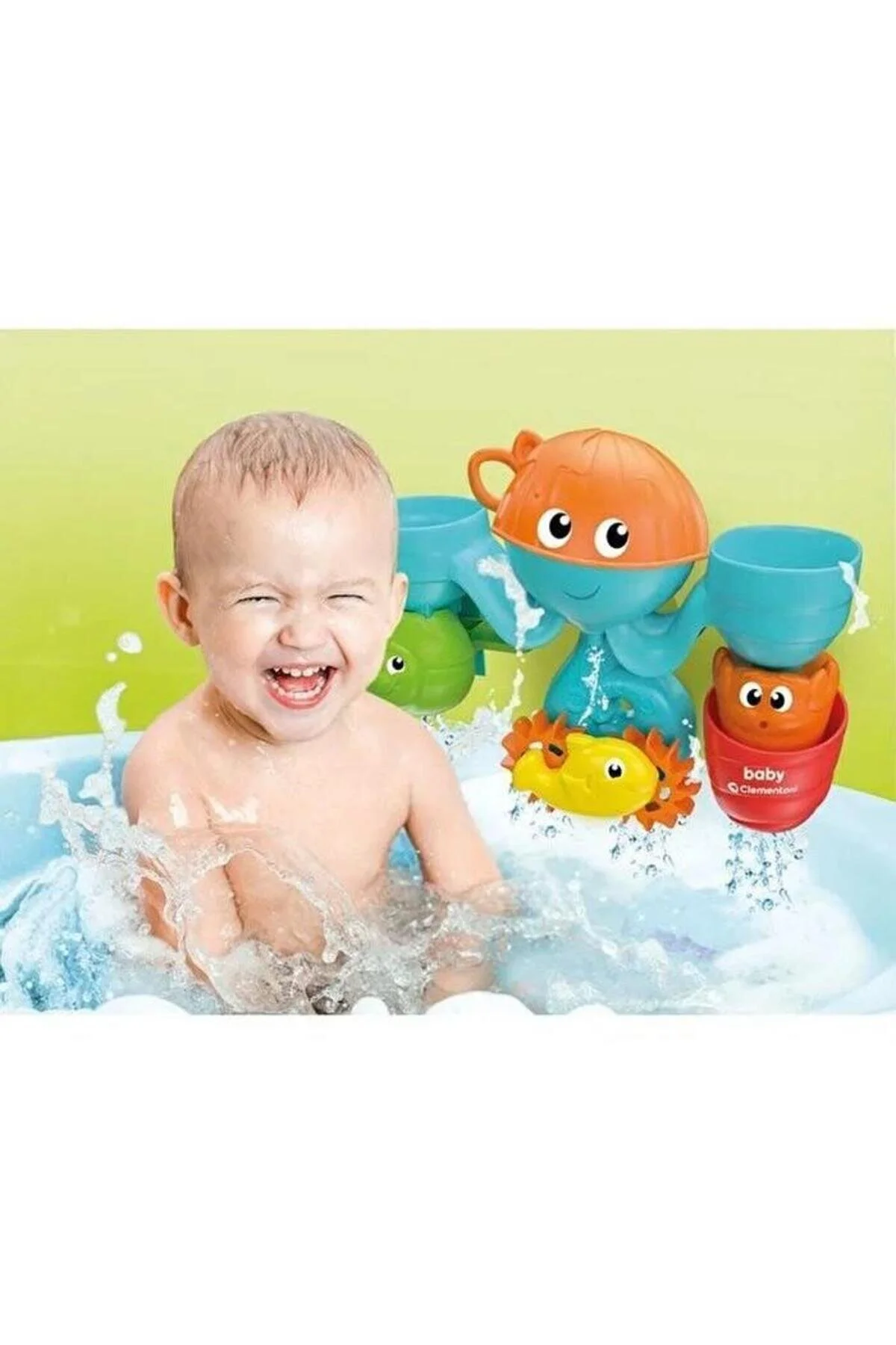 اسباب بازی های آموزشی Clementoni 17458 Fun Friends Water Park Bath Toy, Baby Cletoni, 6 Months 8005125174584 Genel Markalar
