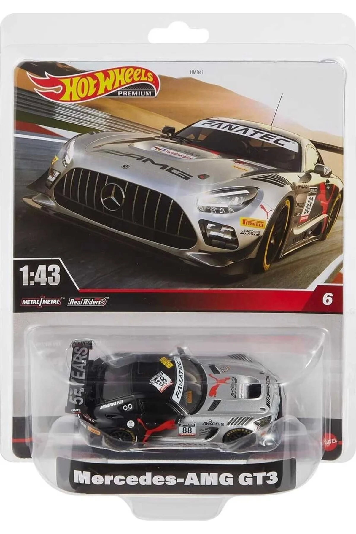 مدل خودرو HOTWHEELS PREMIUM 1 43 مرسدس AMG GT3 Hotwhells