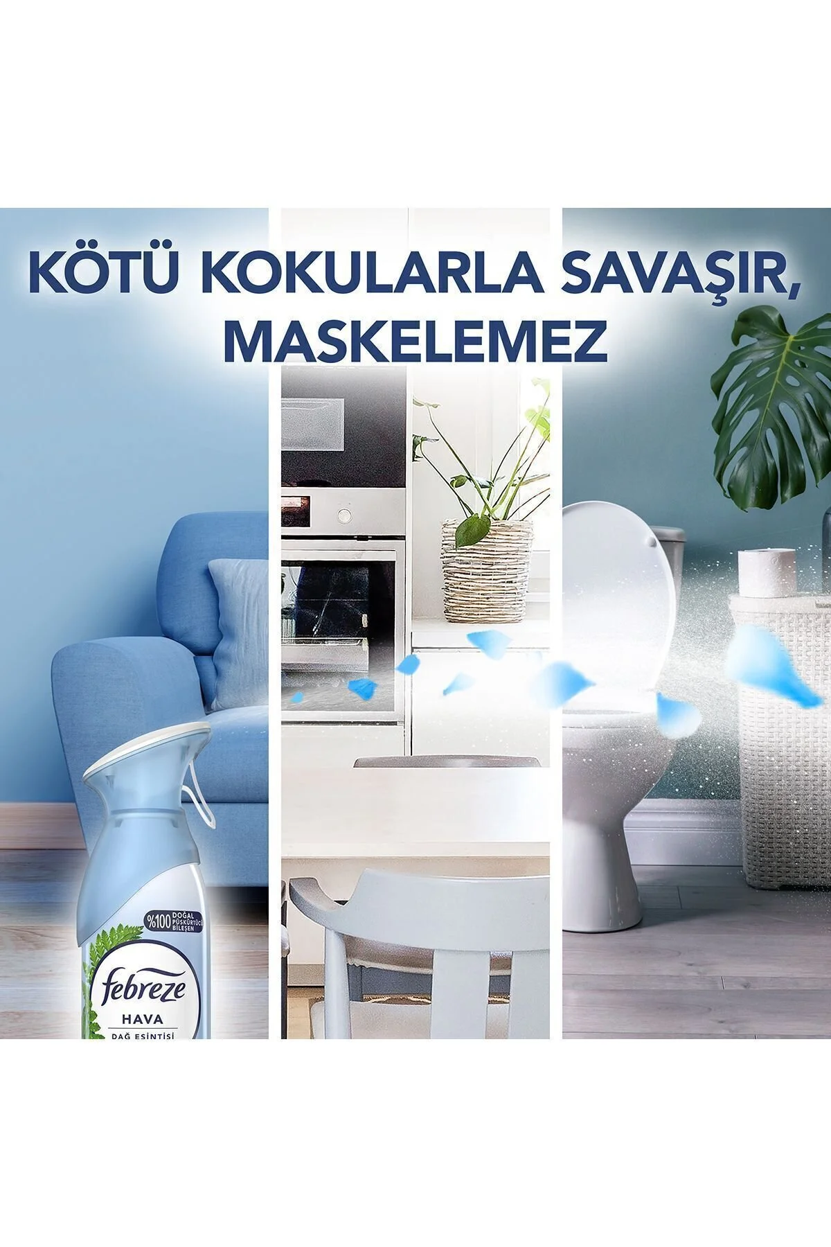 بوگیر و تصفیه کننده هوا خوشبو اتاق اسپری با طراوت بوی کوهستان Est 185 میل X3 Febreze