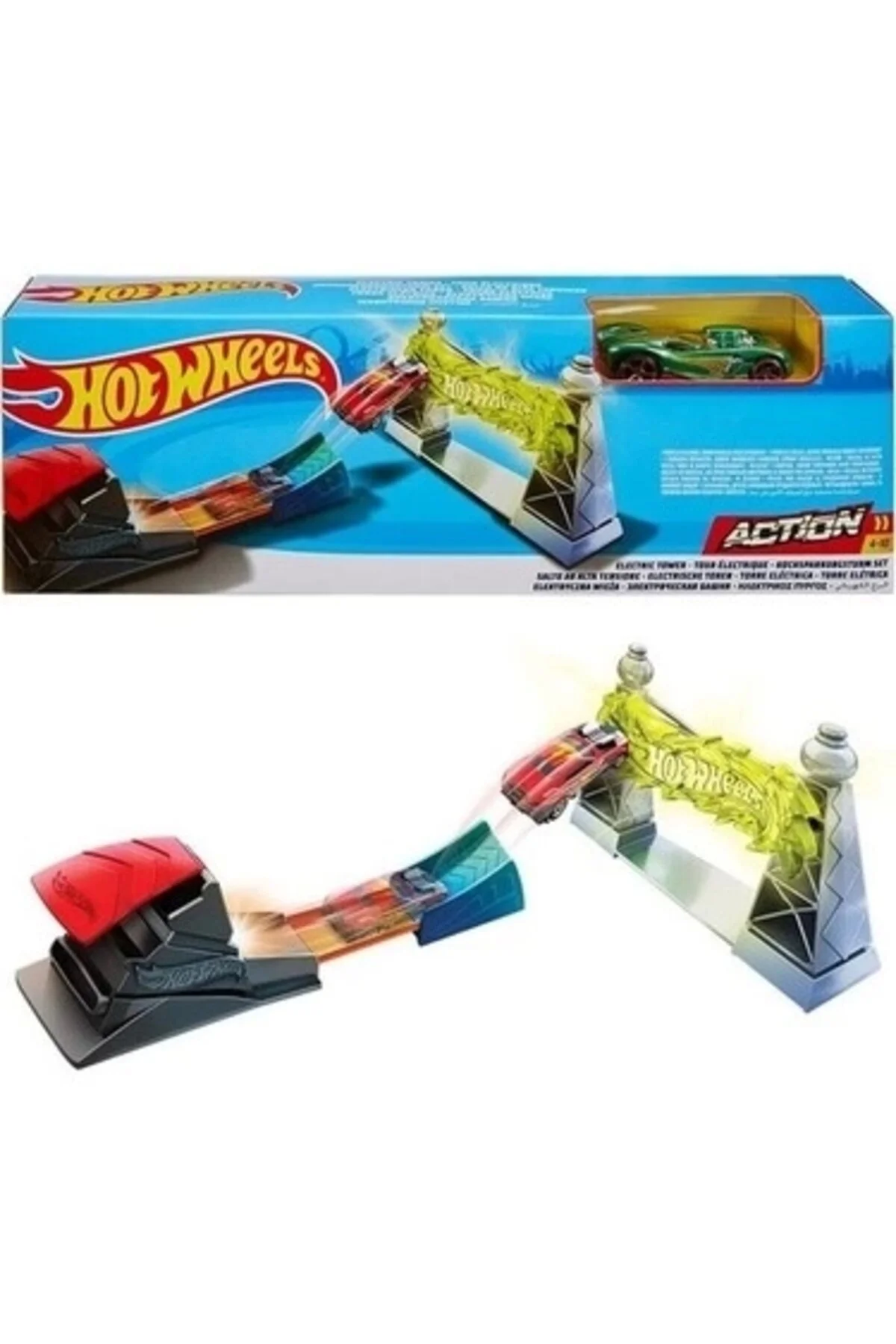 ماشین اسباب بازی نارنجی پیست مسابقه پرش آکروباتیک اورجینال HOT WHEELS