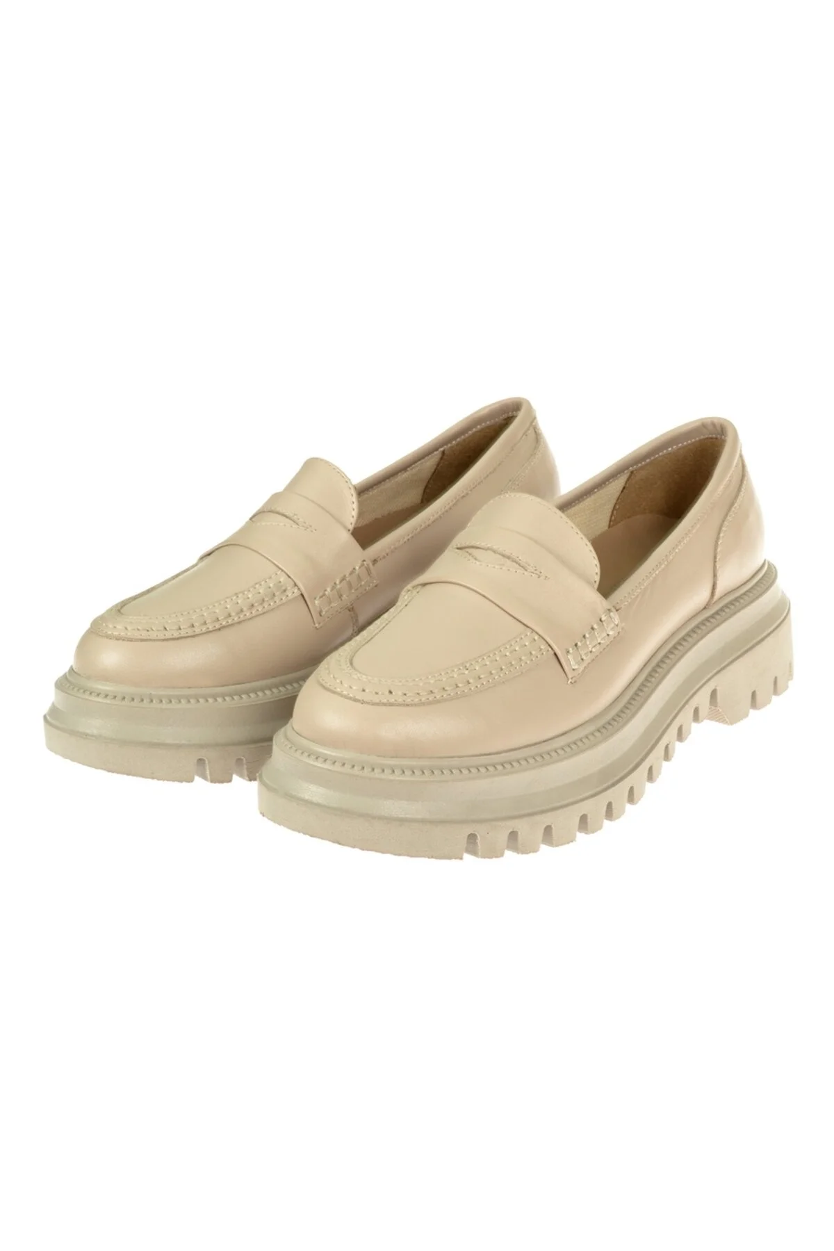 کفش کژوال روزانه نود زنانه اصلی چرم MESSEN AYK F01 BEIGE پولمن pullman