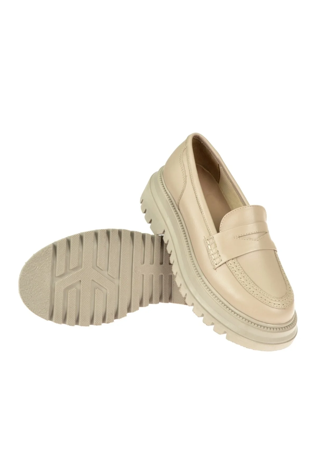 کفش کژوال روزانه نود زنانه اصلی چرم MESSEN AYK F01 BEIGE پولمن pullman