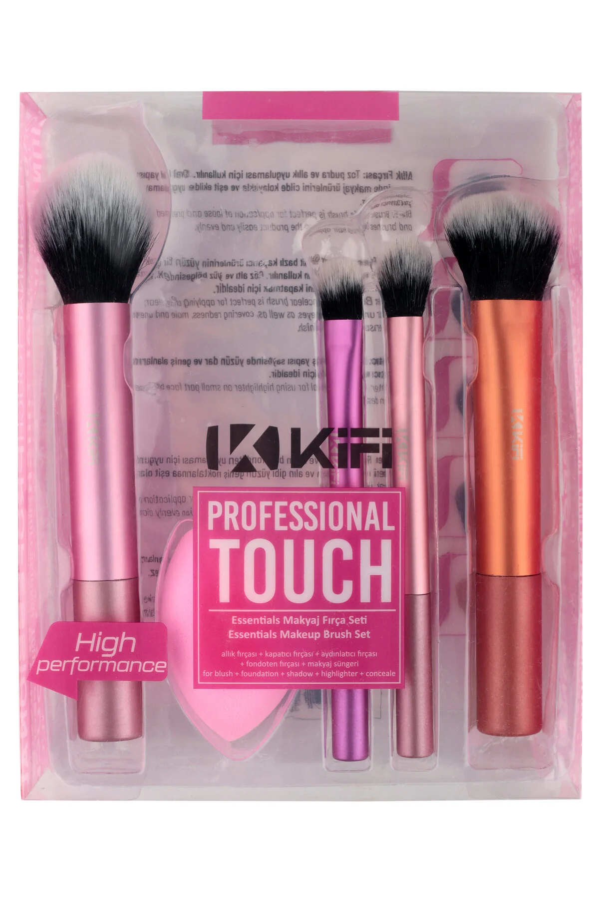 براش آرایشی مجموعه برس آرایش حرفه ای TOUCH ESSENTIALS Kifi